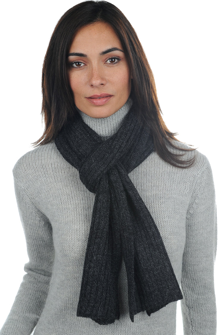 Sjaal in baby alpaca, 100% baby alpaca, unisex, normaal / 2 en 4 draden, normaal breiwerk, Mahogany
