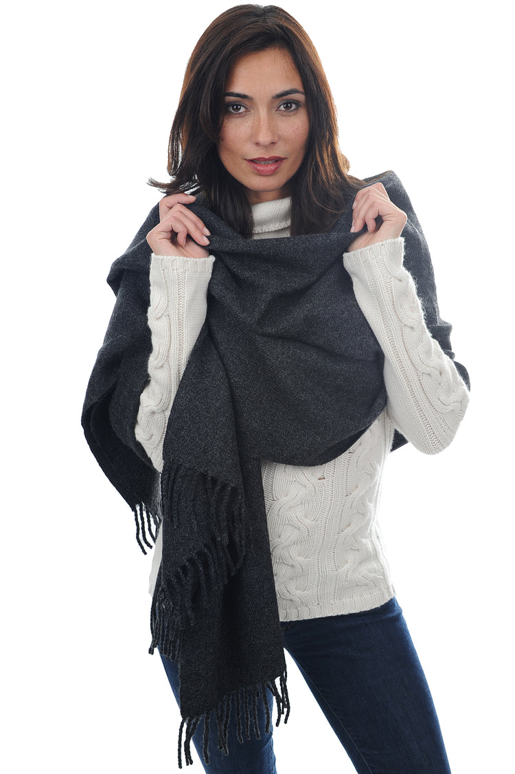 Sjaal in baby alpaca, 100% baby alpaca, unisex, fijn, , Mahogany