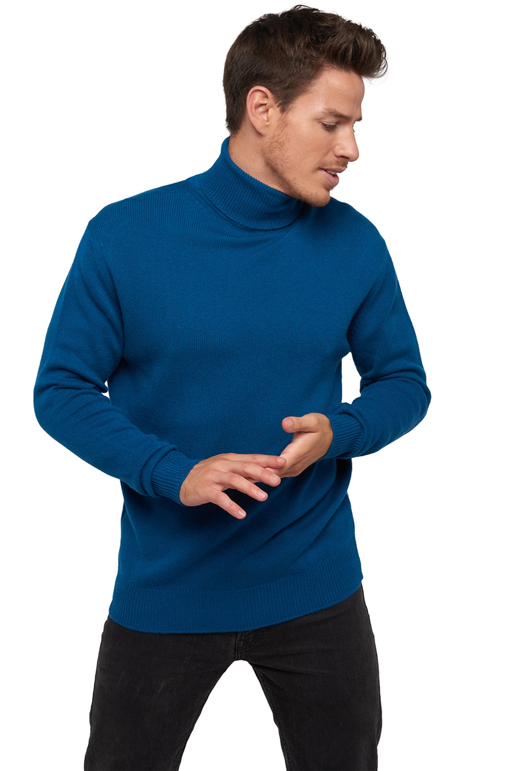 Edgar 4F in kasjmier heren - eendenblauw - Mahogany