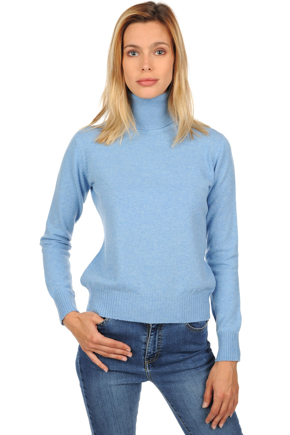 Lili in kasjmier dames - gemêleerd azuurblauw - Mahogany