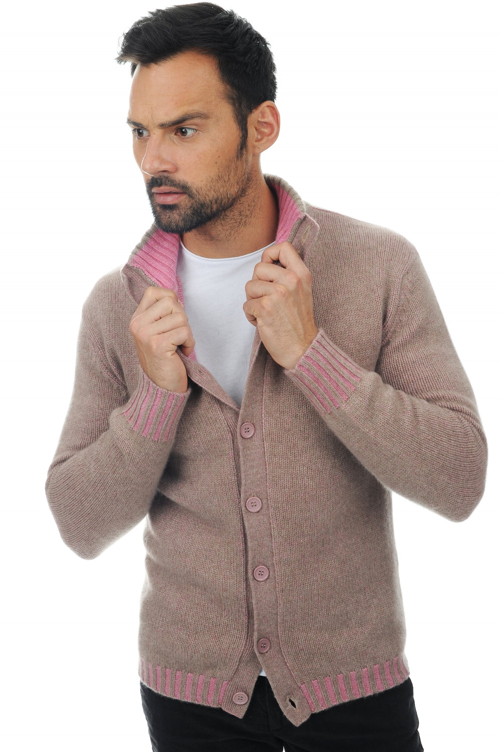 Jo in kasjmier heren - natural brown-bubble gum - Mahogany