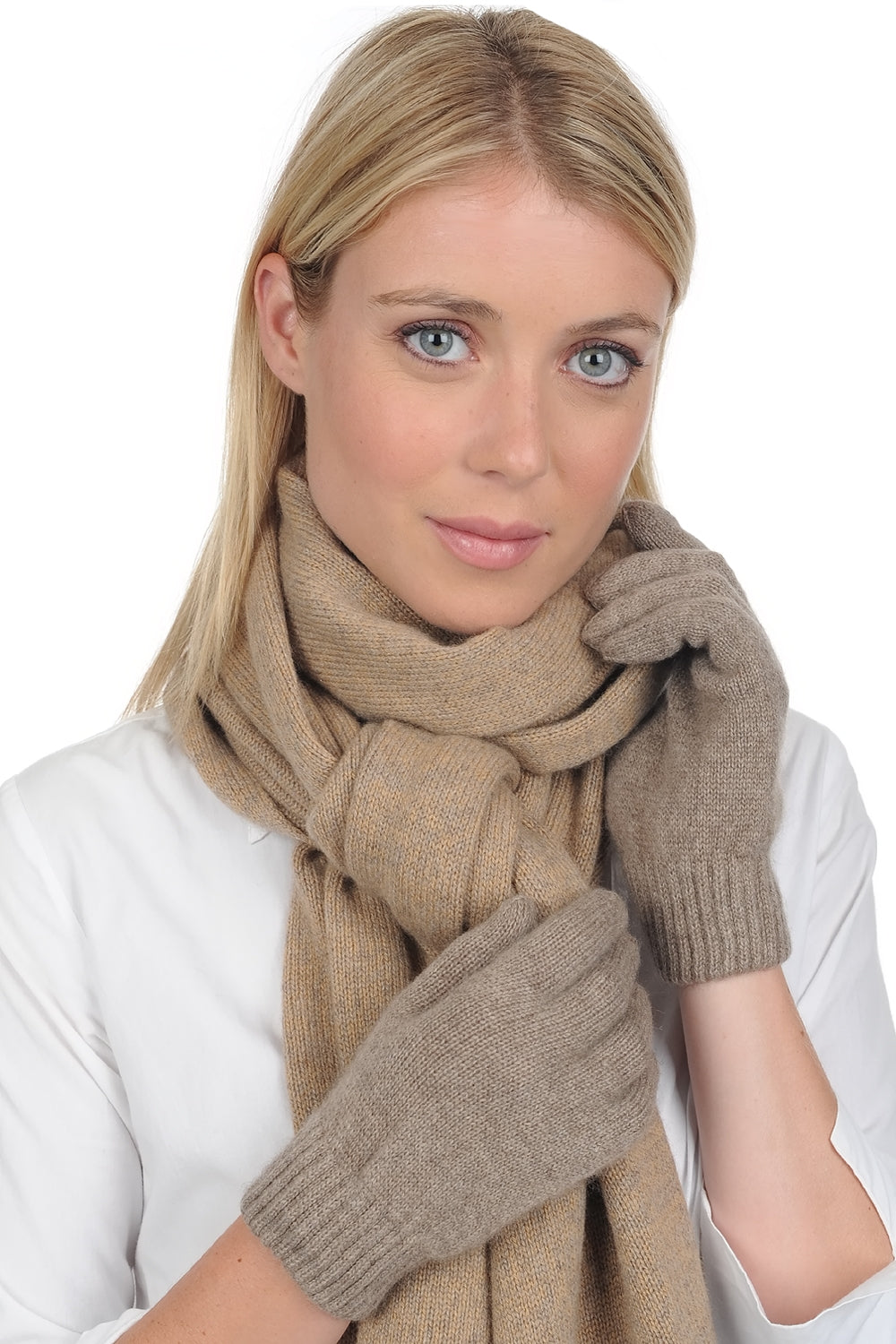 Manine in kasjmier dames - natural brown chiné - Mahogany