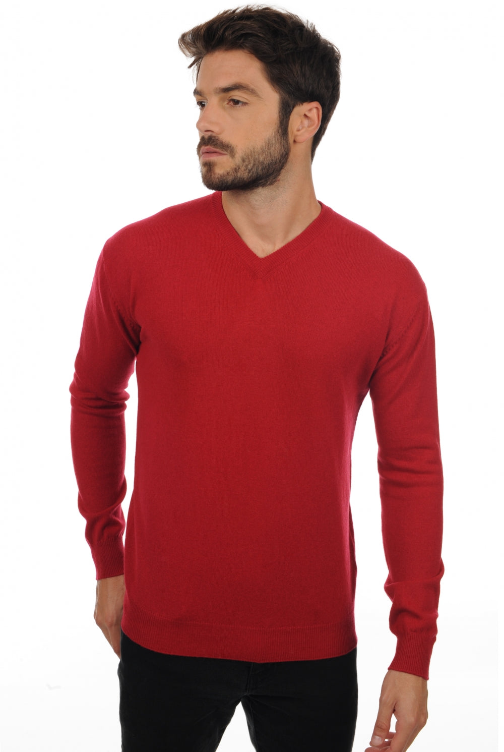 Maddox in kasjmier heren - fluweerrood - Mahogany