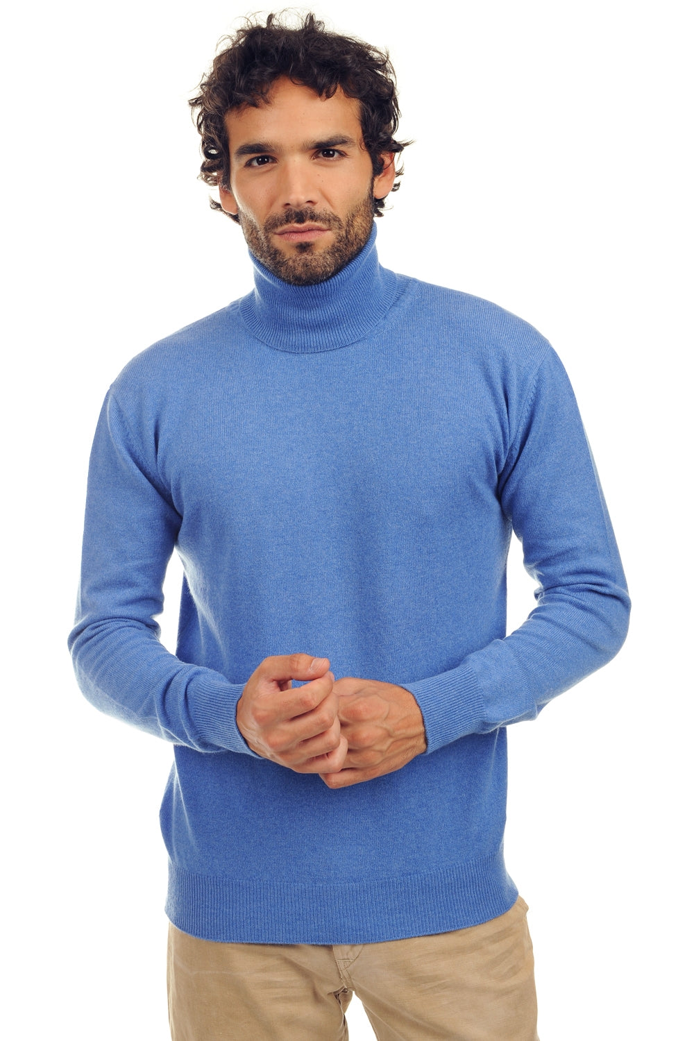 Preston in kasjmier heren - blauw gemêleerd - Mahogany