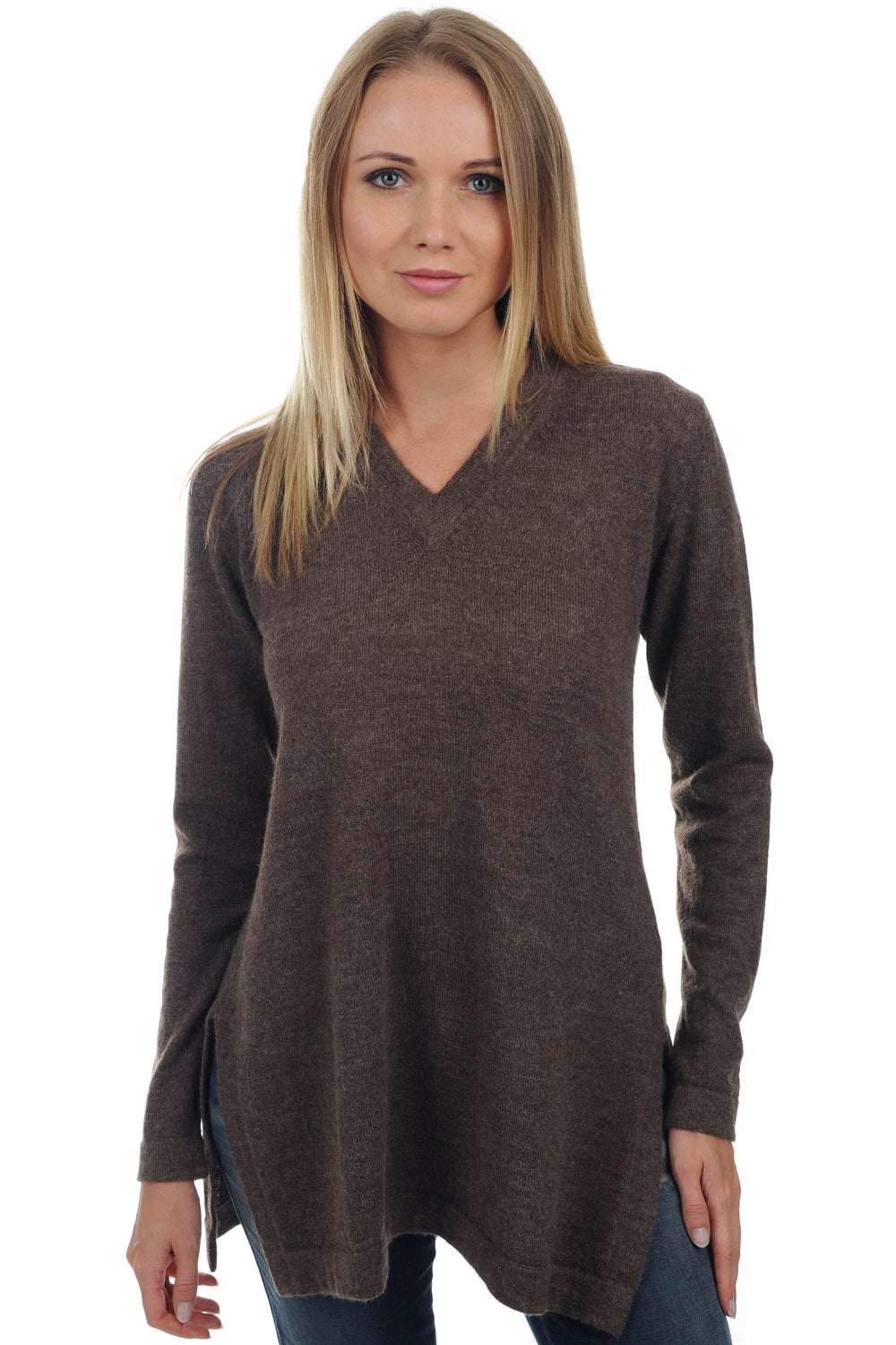 Sydney in baby alpaca voor dames - naturel - Mahogany