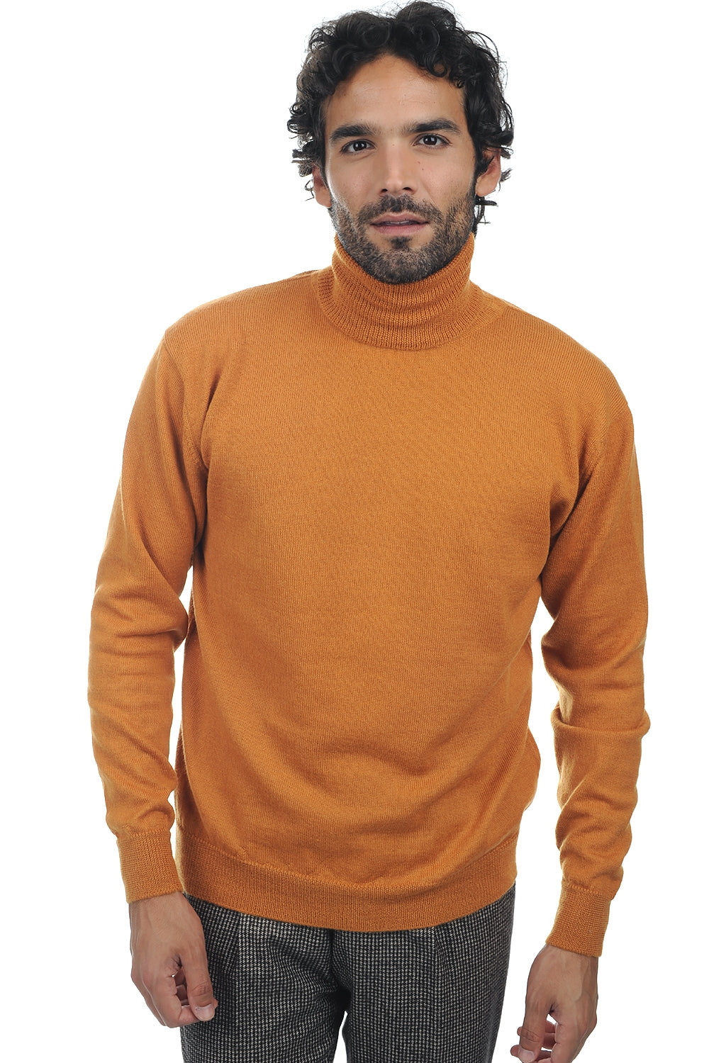 Edgar-Alpaga in baby alpaca voor heren - saffraan - Mahogany