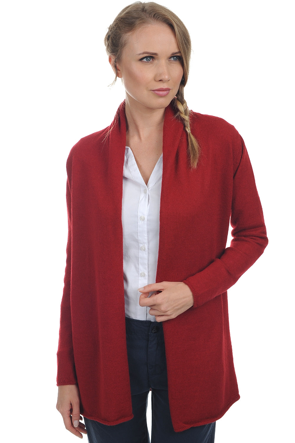 Pucci-Alpaga in baby alpaca dames - rood - Mahogany