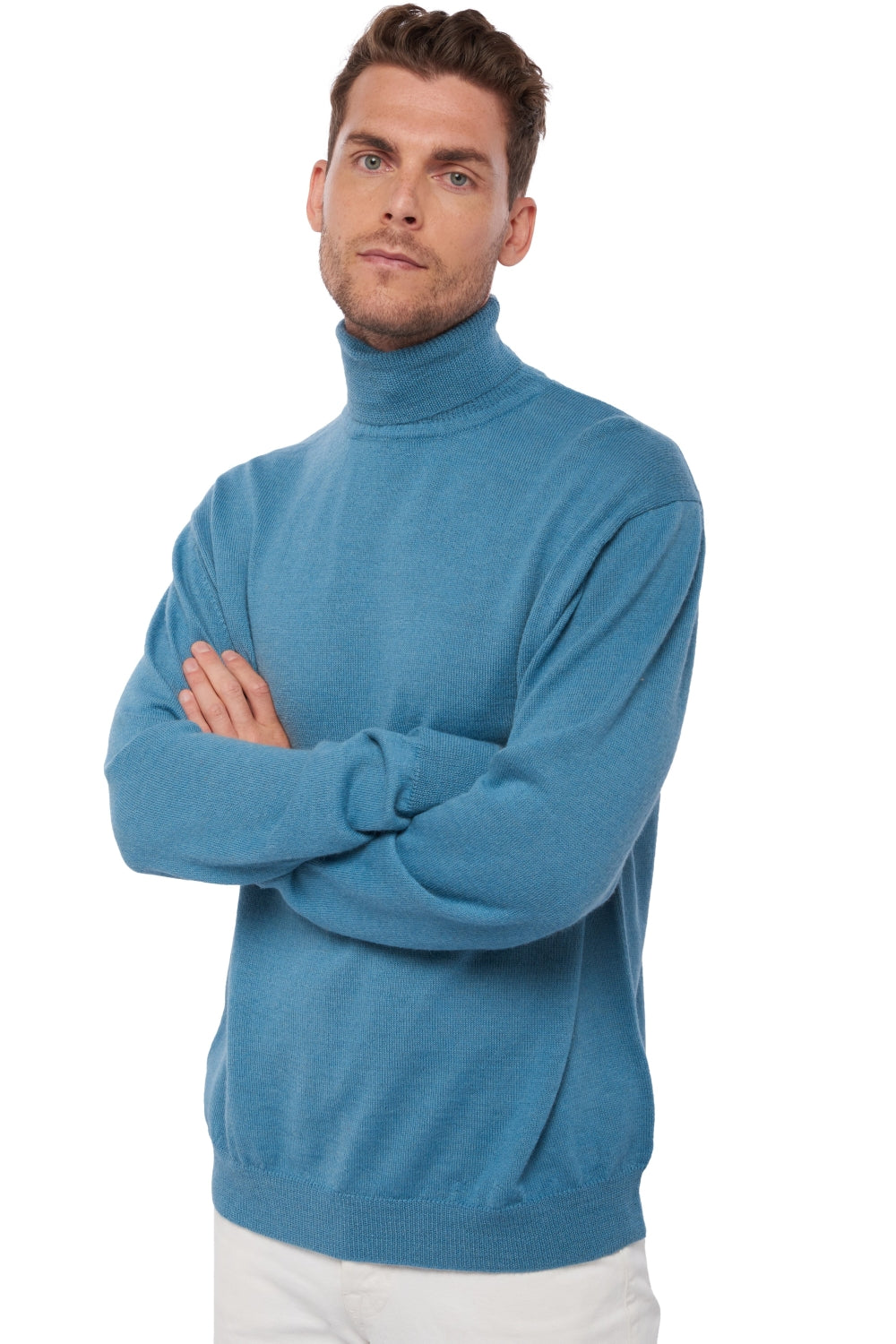Edgar-Alpaga in baby alpaca voor heren - baltisch blauw - Mahogany