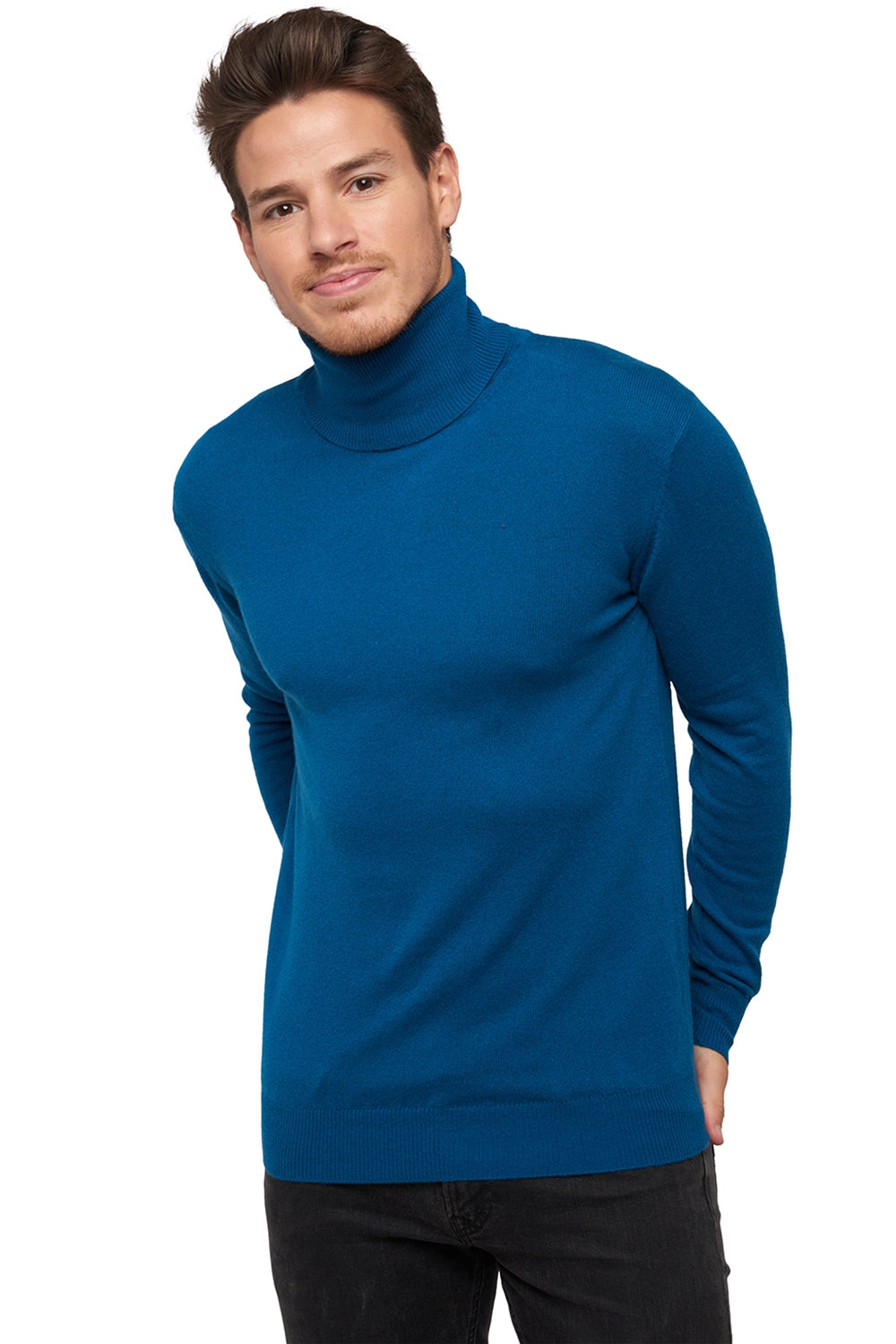 Preston in kasjmier heren - eendenblauw - Mahogany