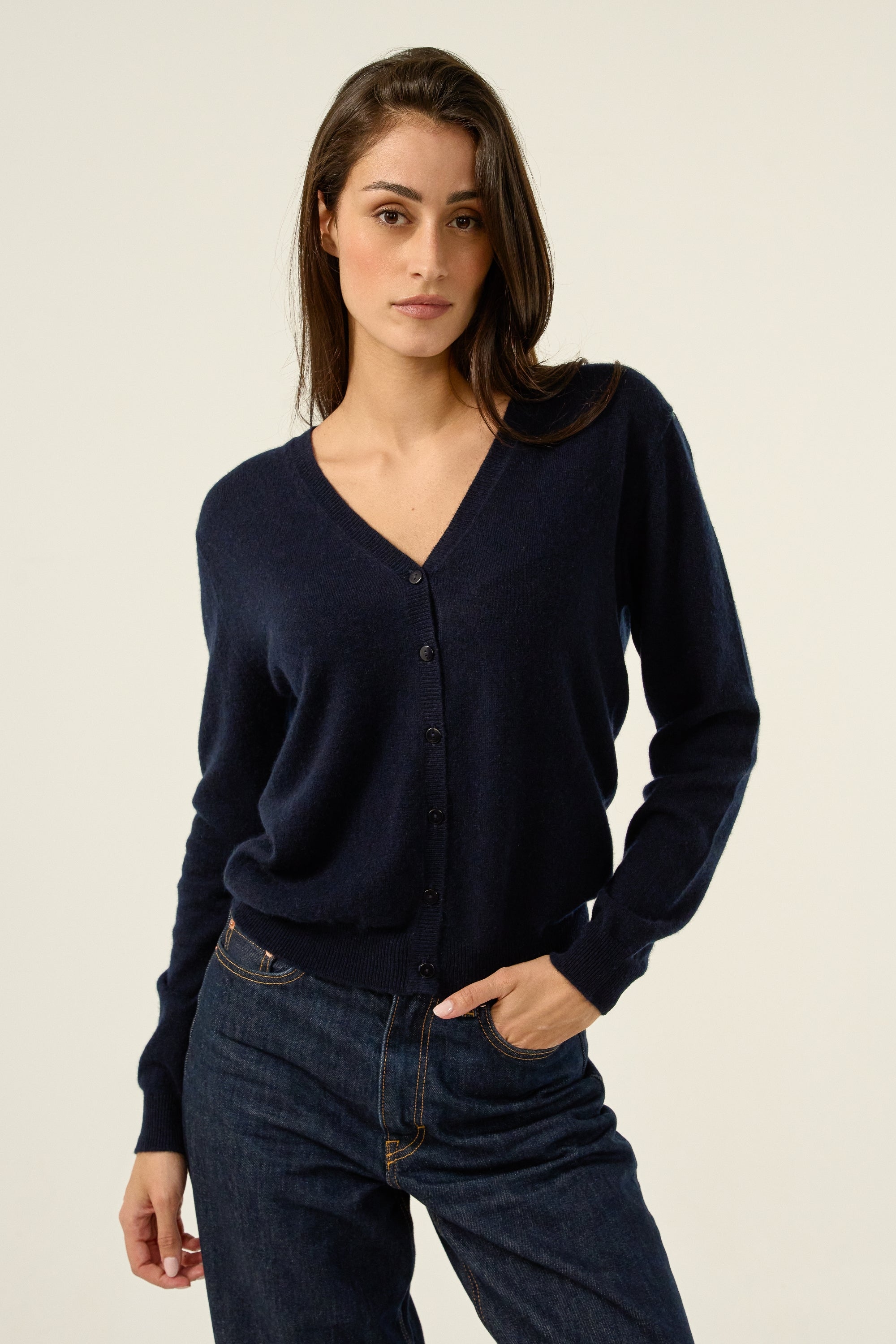 Taline kasjmier damestrui - donkerblauw - Mahogany