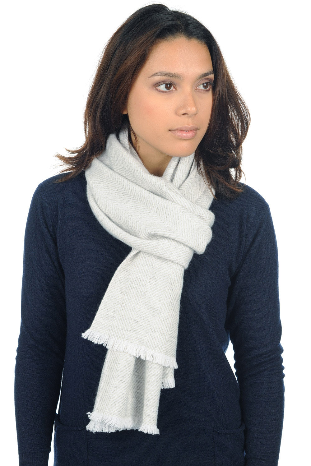 Orage in kasjmier unisex - gebroken wit-gemêleerd flanel - Mahogany