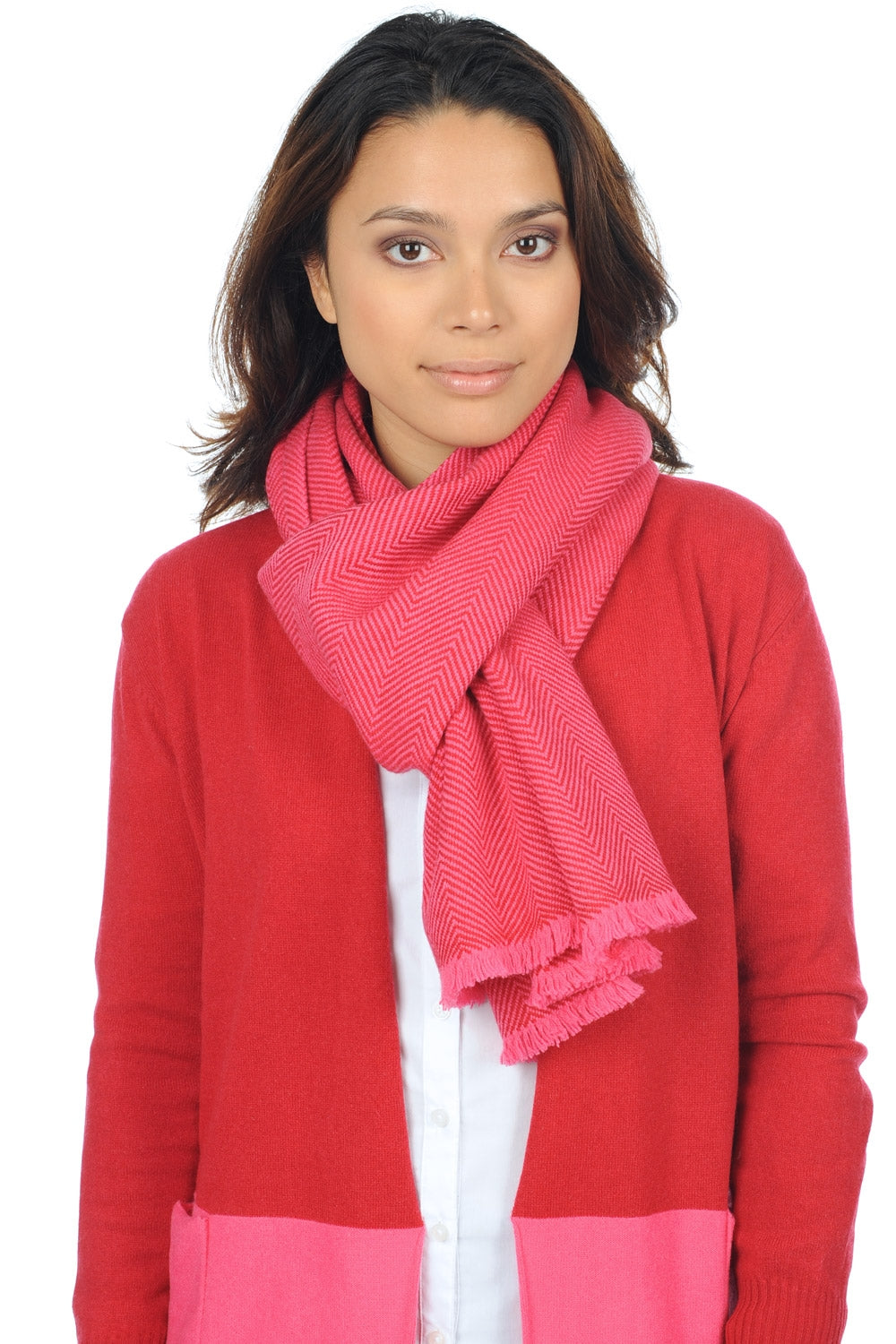 Orage in kasjmier unisex - shocking roze-fluweel rood - Mahogany