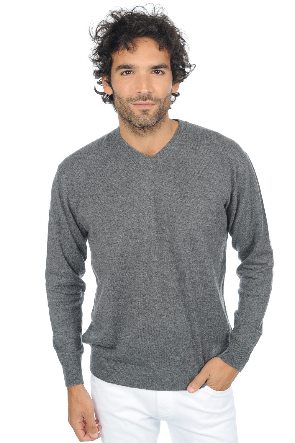 Gaspard Premium in kasjmier voor heren - premium graphite - Mahogany