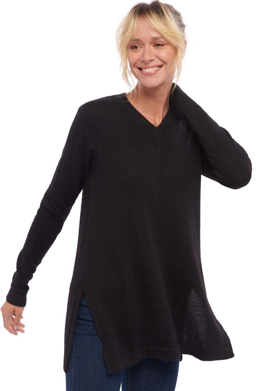 Sydney in baby alpaca voor dames - zwart - Mahogany