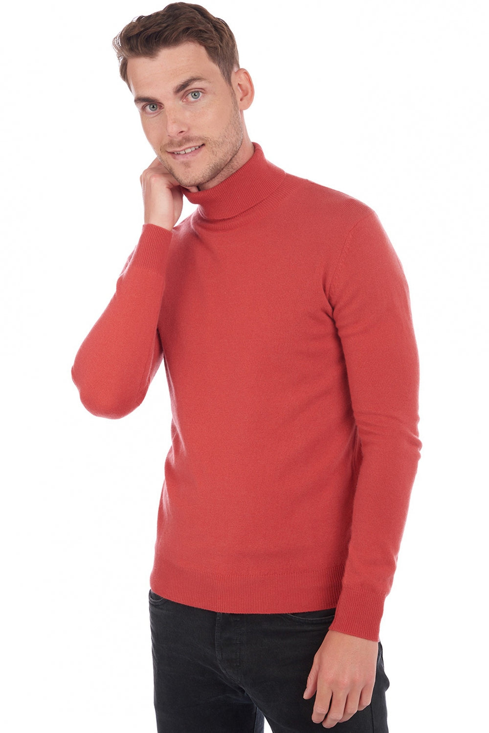 Tarry in kasjmier heren - quite coral - Mahogany