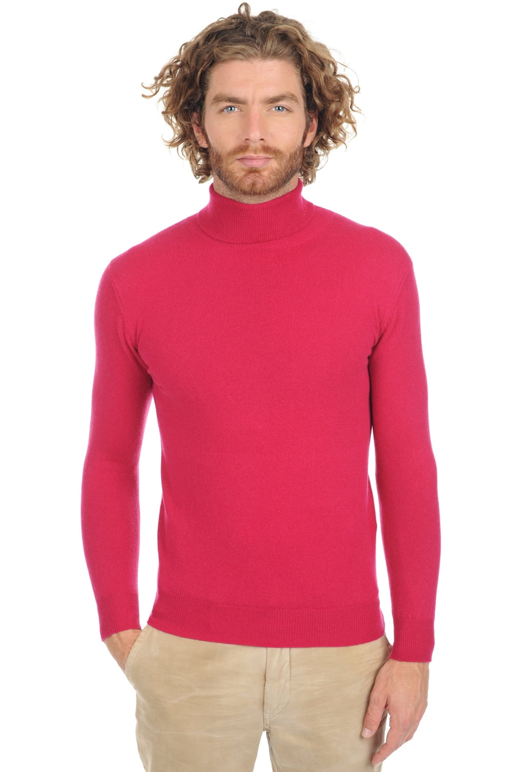 Tarry in kasjmier heren - red fuschsia - Mahogany