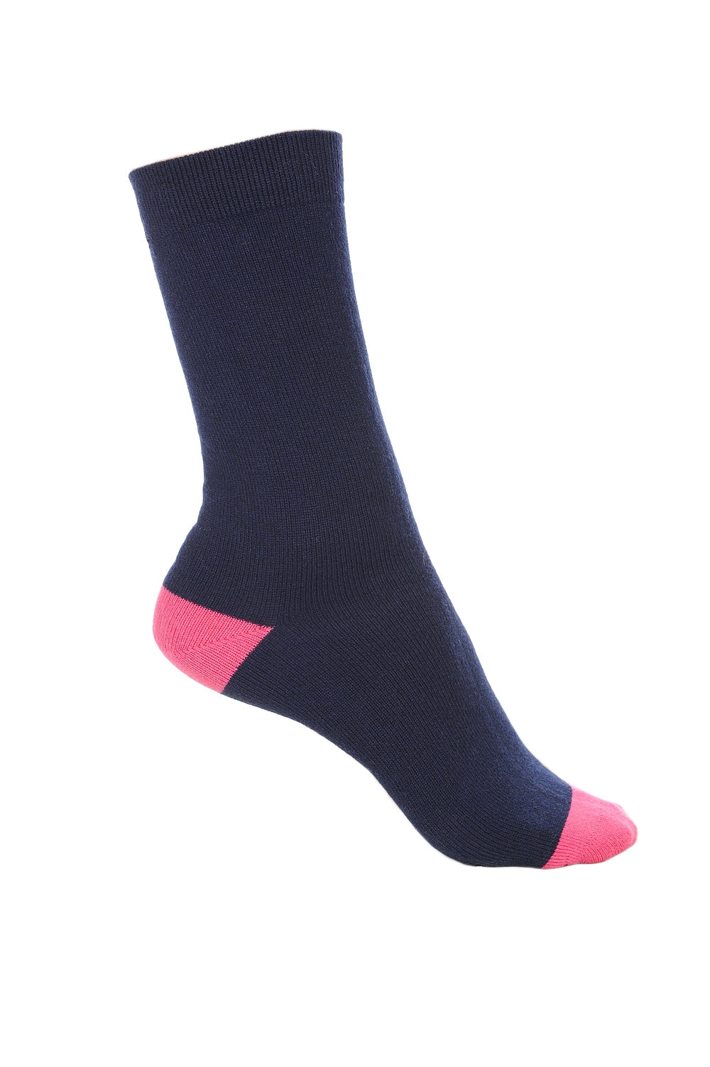 Frontibus kasjmier & elasthaan dames trui - donker marine-rose shocking - Mahogany