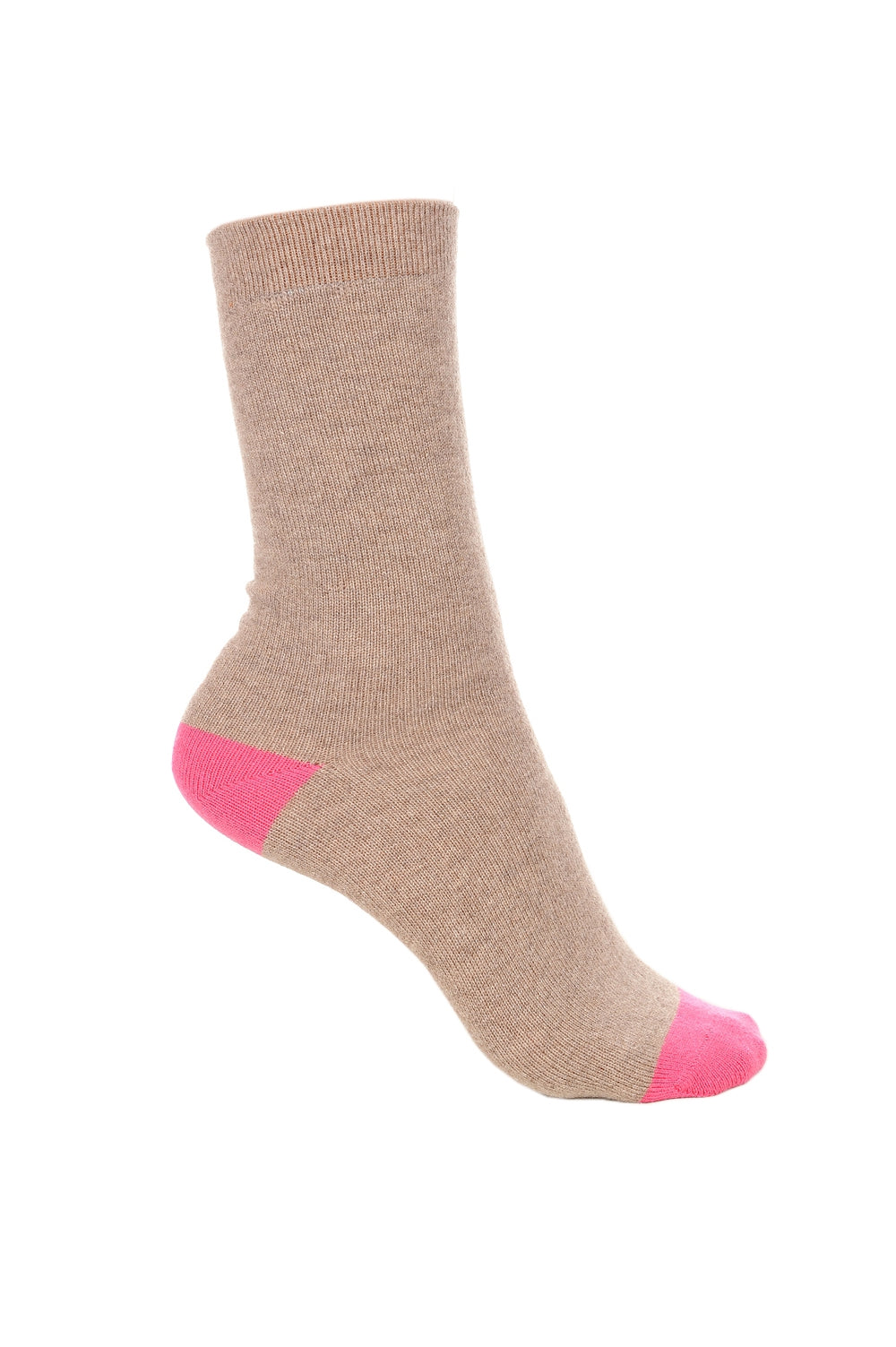 Frontibus kasjmier & elasthaan dames trui - natural brown chiné-rose shocking - Mahogany