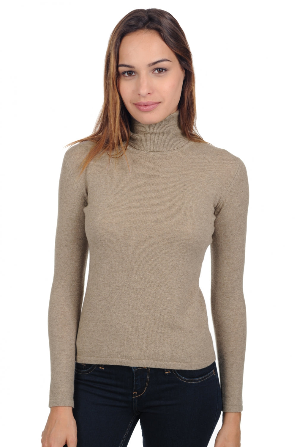 Jade Premium kasjmier dames - dolma natural - Mahogany