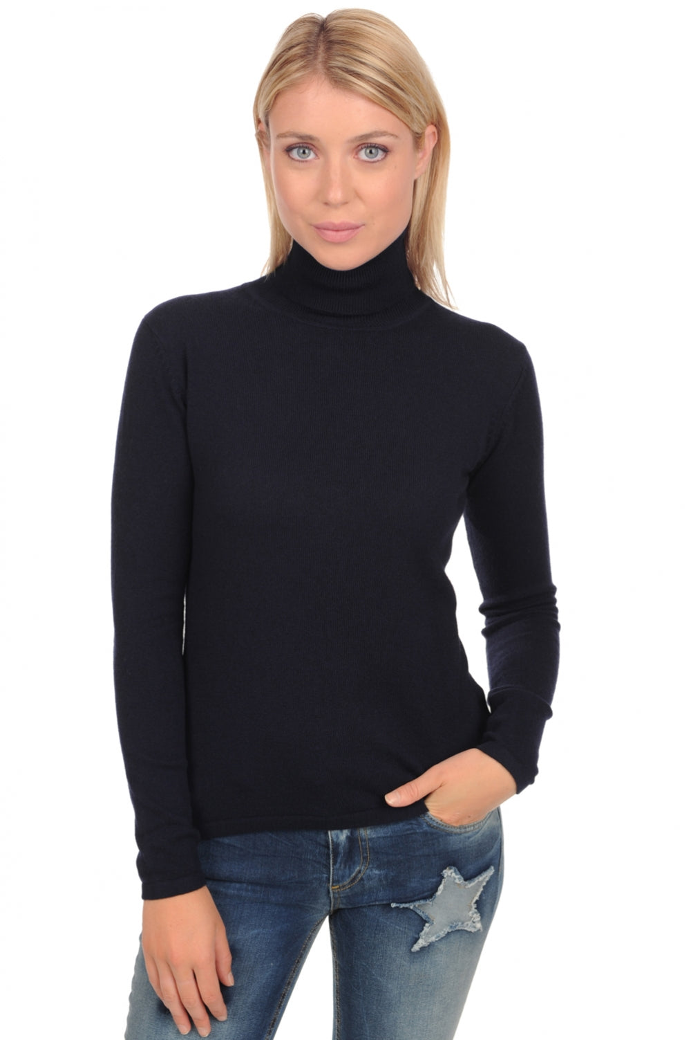 Jade Premium kasjmier dames - premium navy - Mahogany