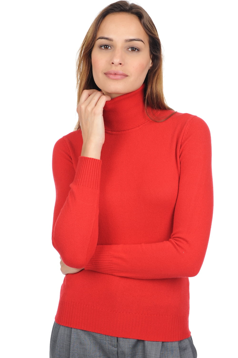 Lili Premium kasjmier dames - rood - Mahogany