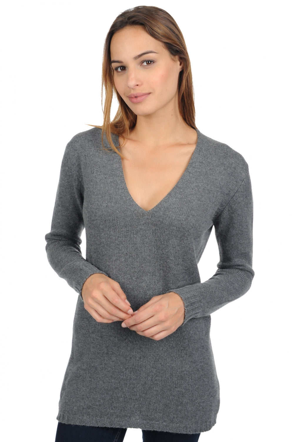 Vanessa Premium in kasjmier voor dames - premium graphite - Mahogany