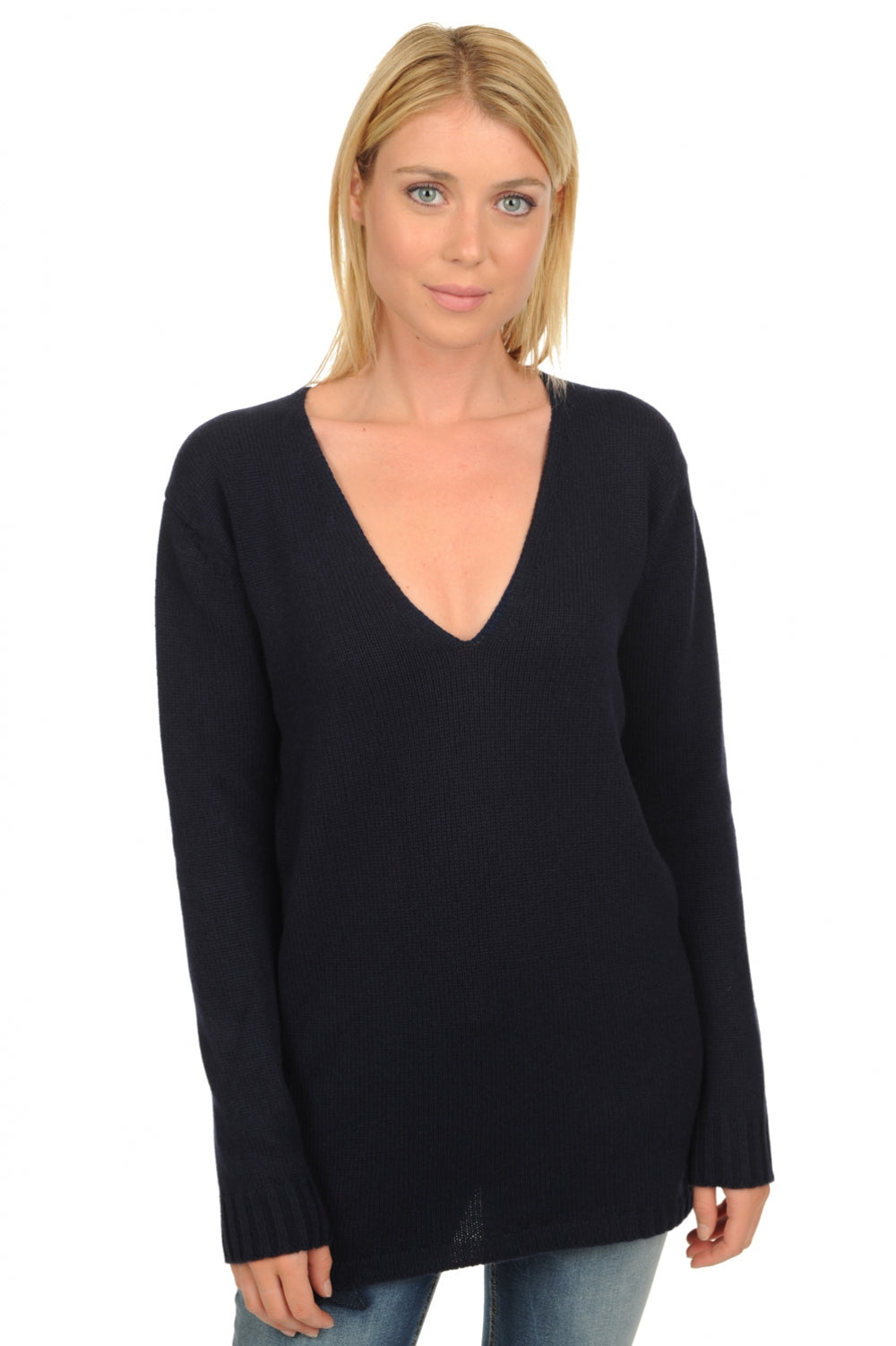 Vanessa Premium in kasjmier voor dames - premium navy - Mahogany