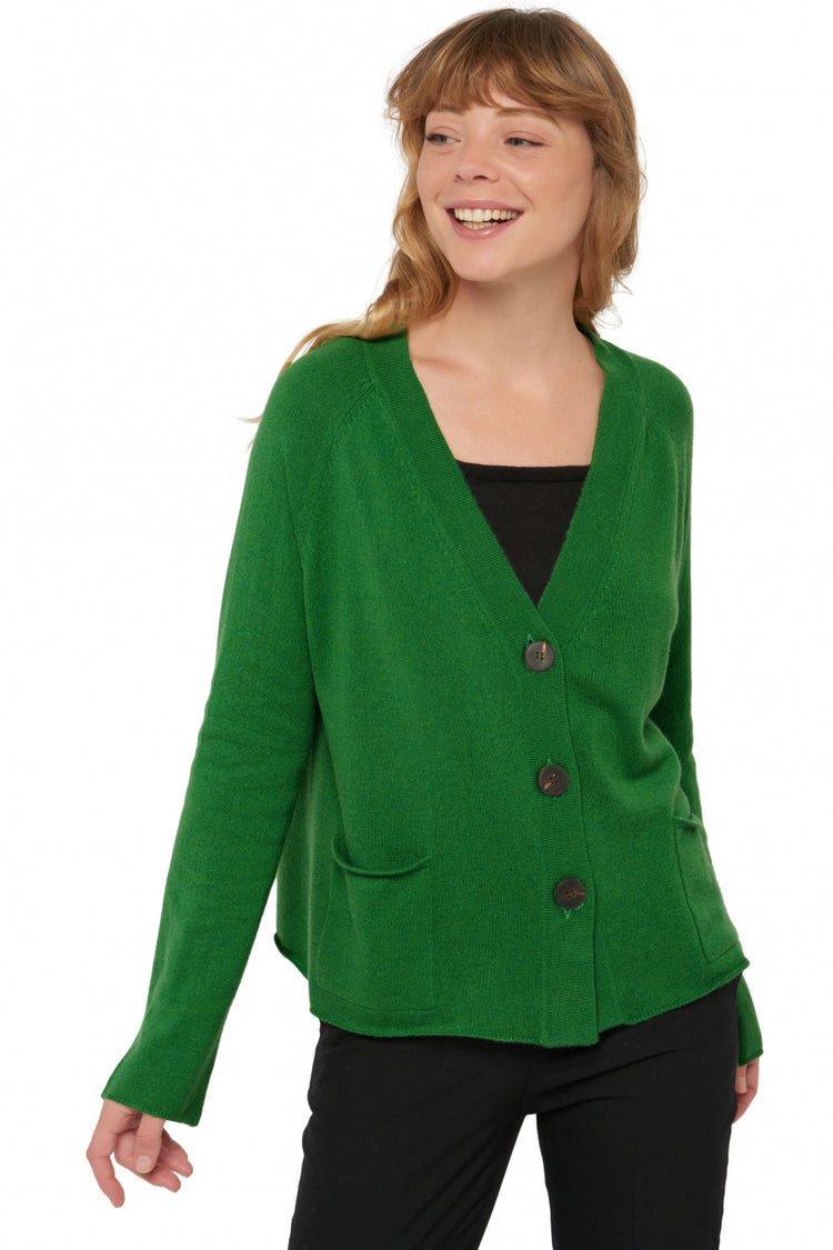 Cardigan in kasjmier, 100% kasjmier, dames, V-hals, knoopsluiting, oversized pasvorm, lange mouwen, normaal / 2 en 4 draden, normaal breisel, Mahogany