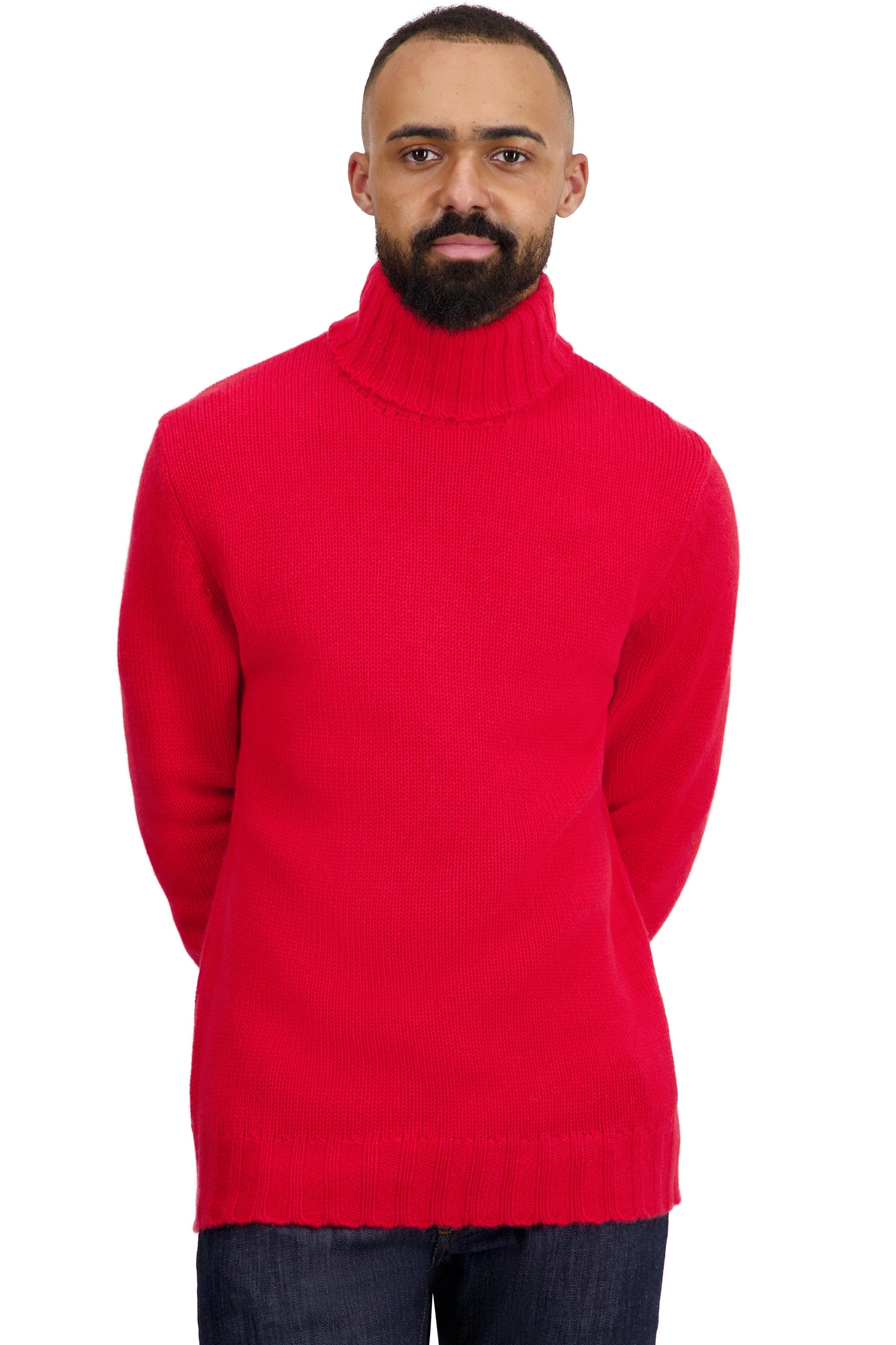 Achille in kasjmier heren - rood - Mahogany
