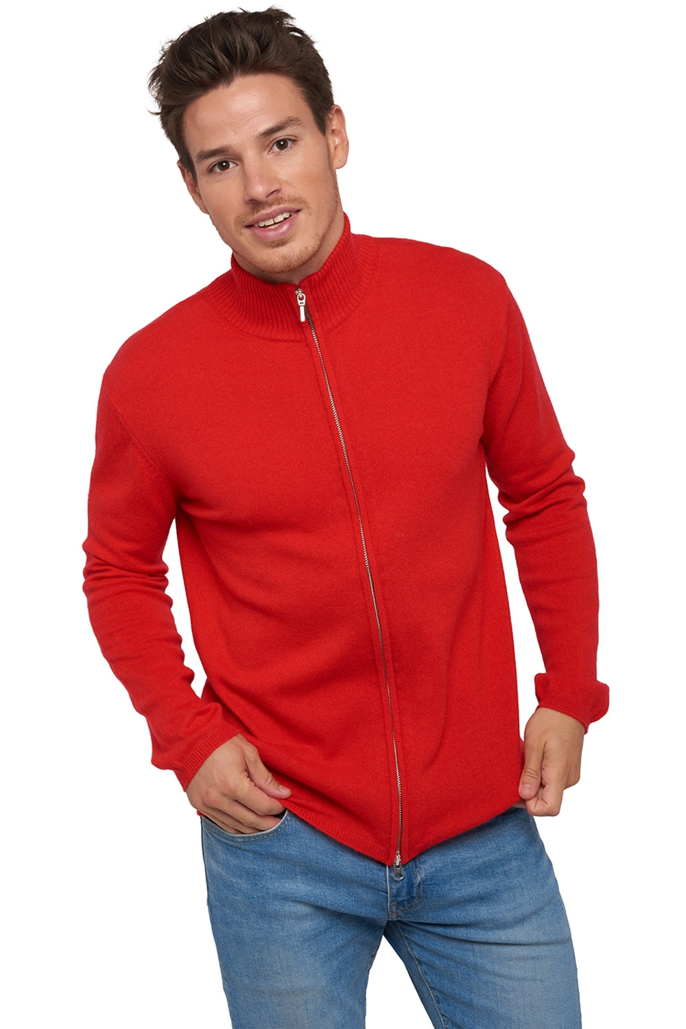 Elton in kasjmier heren - rood - Mahogany