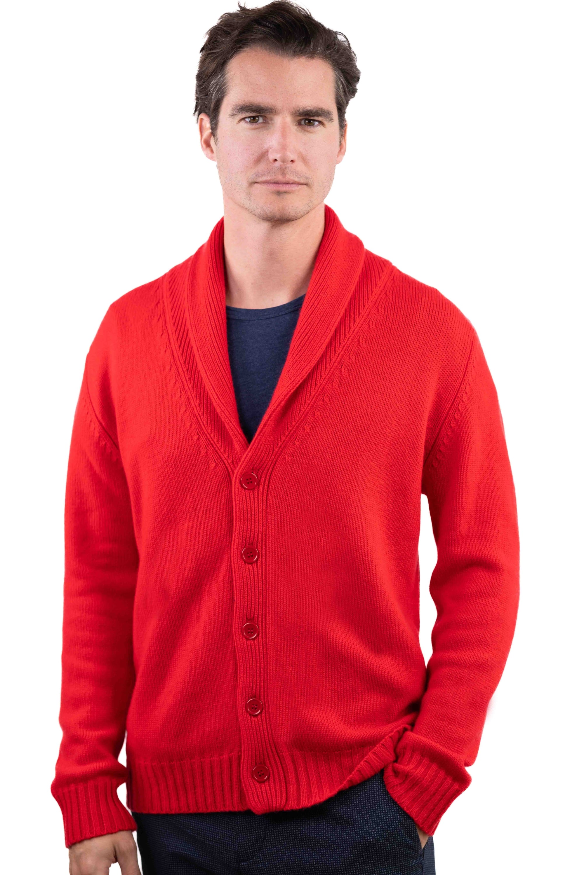 Jovan kasjmier herentrui - rood - Mahogany