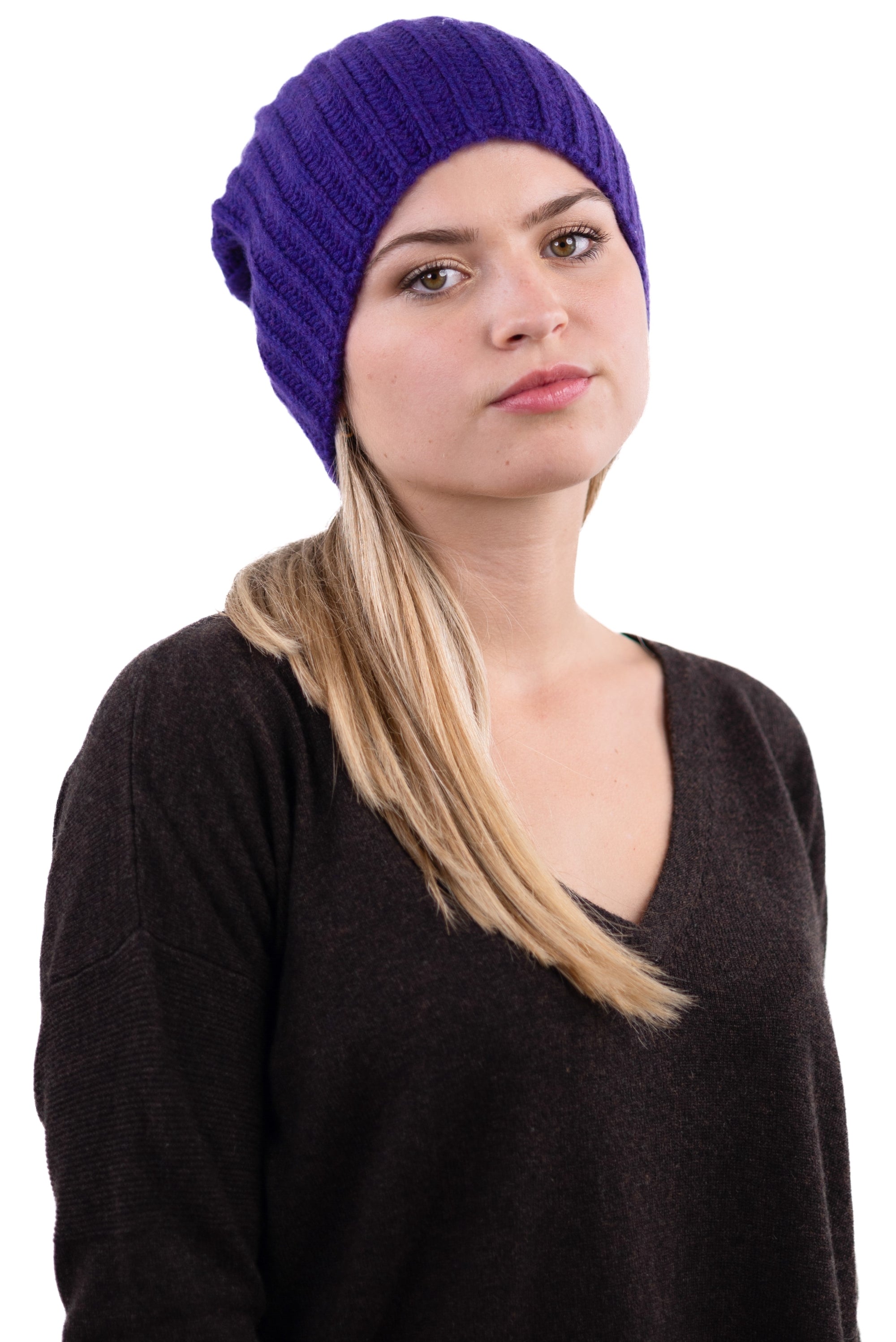 Youpie in kasjmier unisex - levendig violet - Mahogany