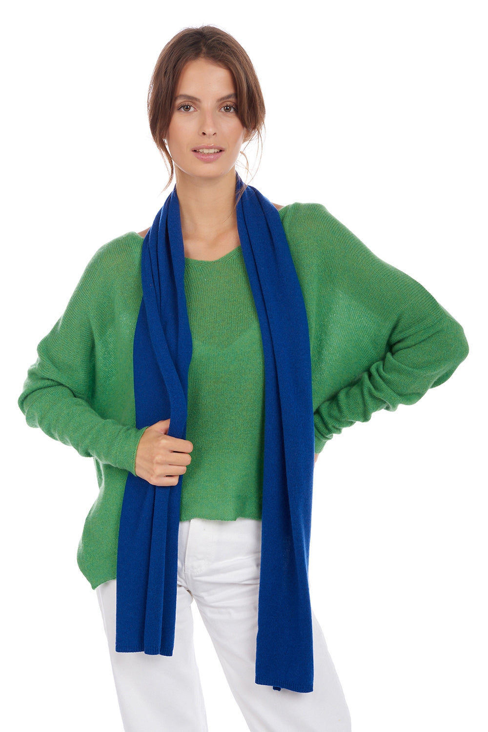 Sjaal in kasjmier, 100% kasjmier, unisex, fijn, , Mahogany