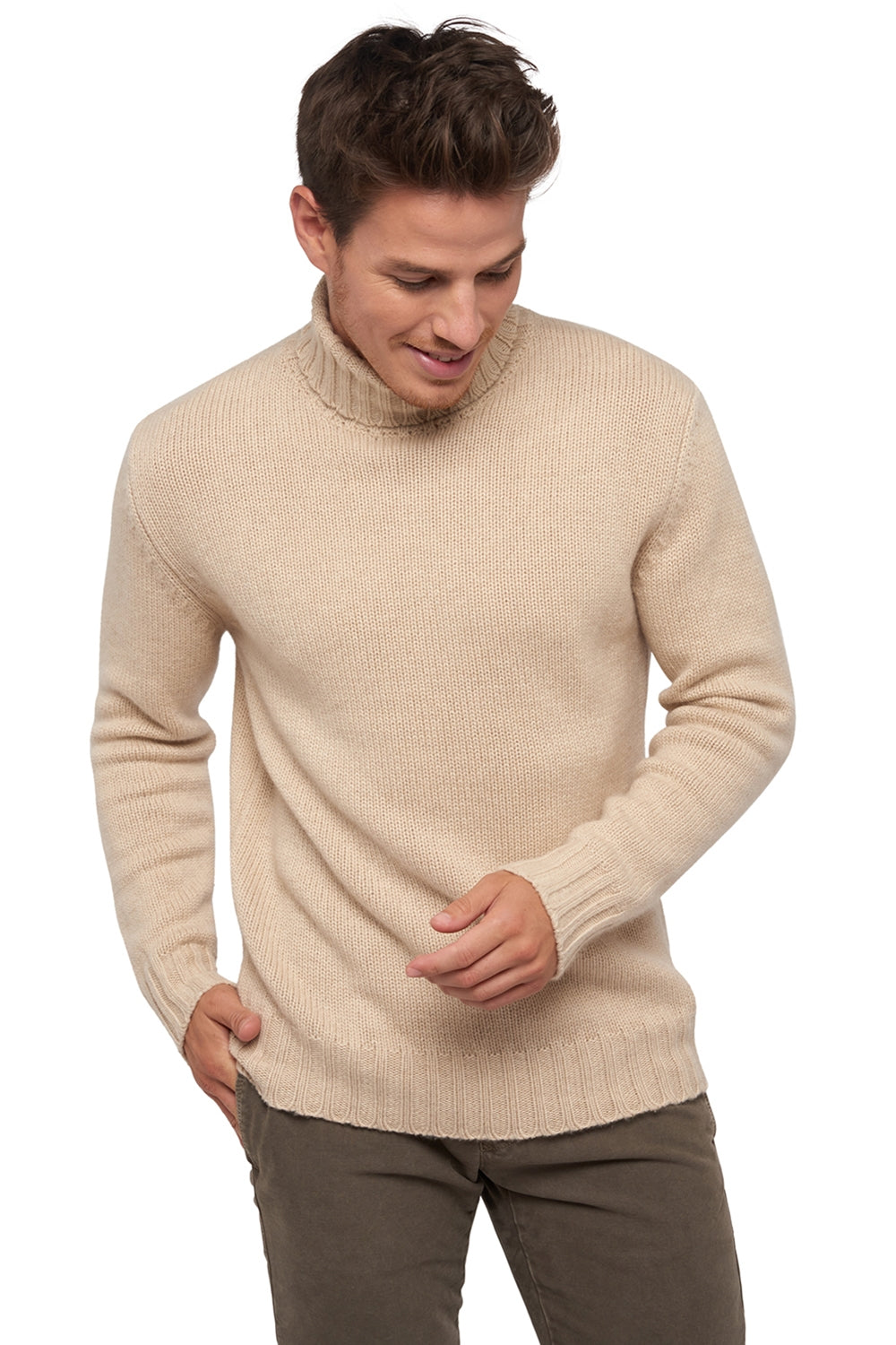 Achille in kasjmier heren - natural beige - Mahogany