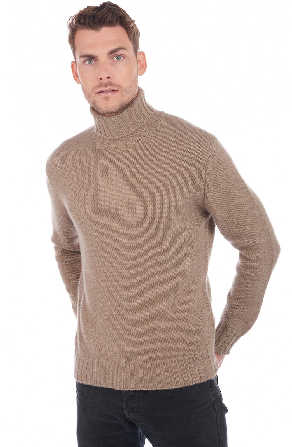 Achille in kasjmier heren - natural brown - Mahogany