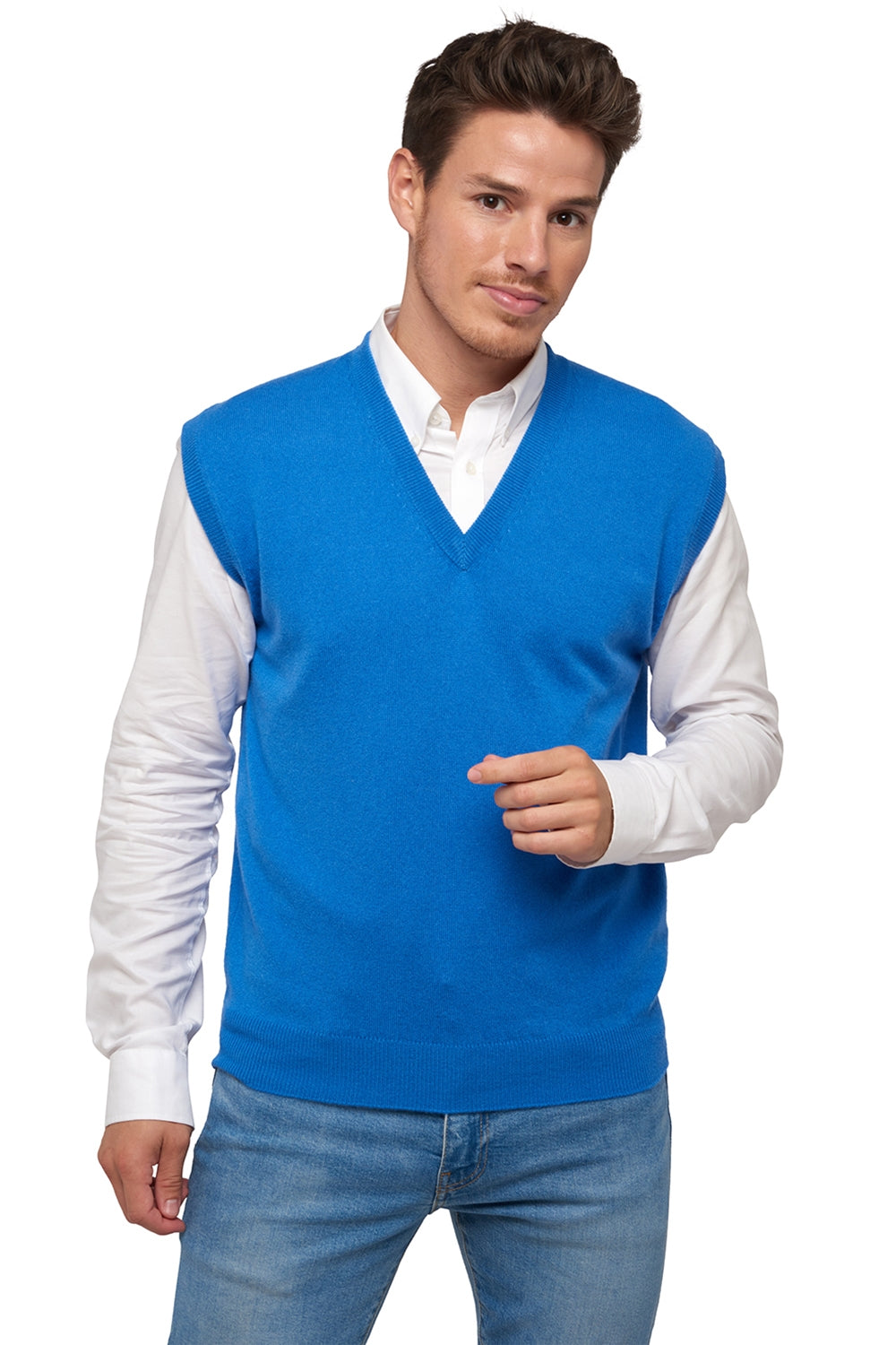 Balthazar in kasjmier heren - tetbury blue - Mahogany