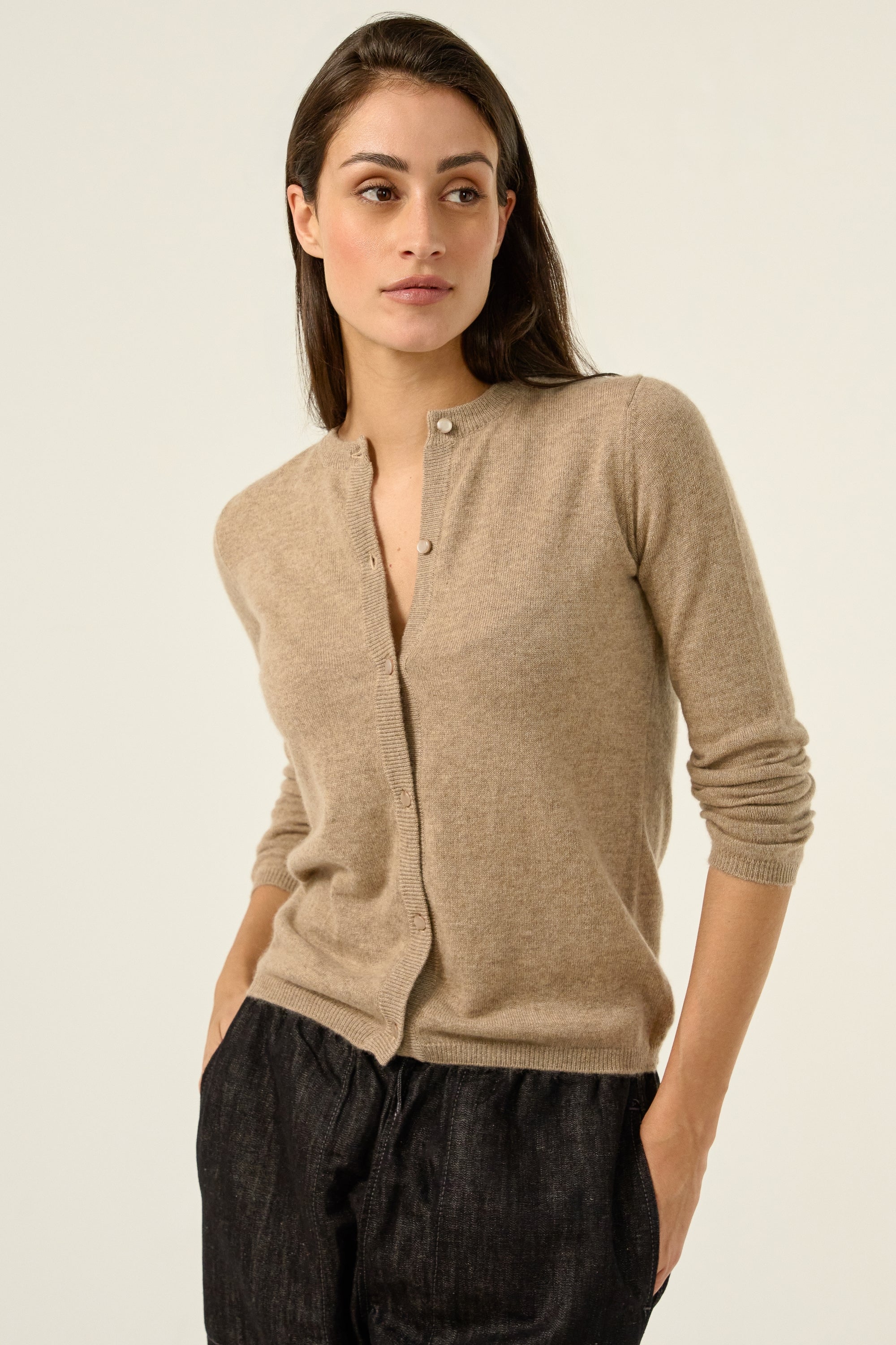 Chloe in kasjmier dames - natural brown - Mahogany