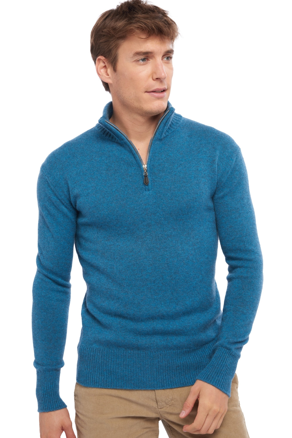 Donovan kasjmier trui heren - manor blue - Mahogany