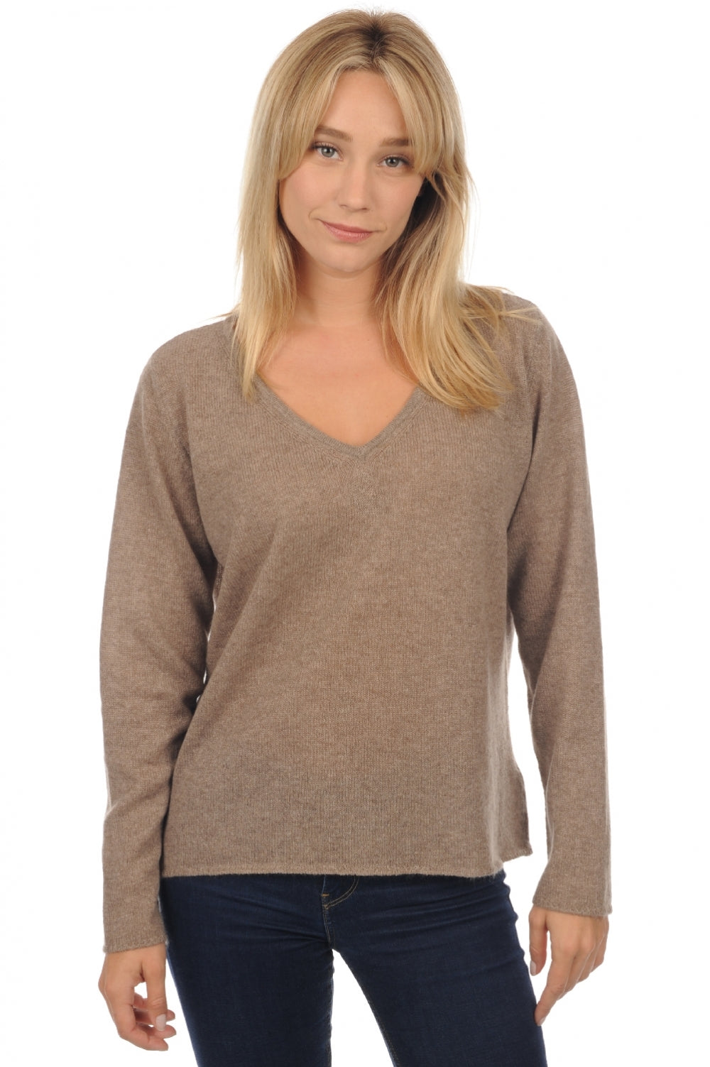Flavie in kasjmier dames - natural brown - Mahogany
