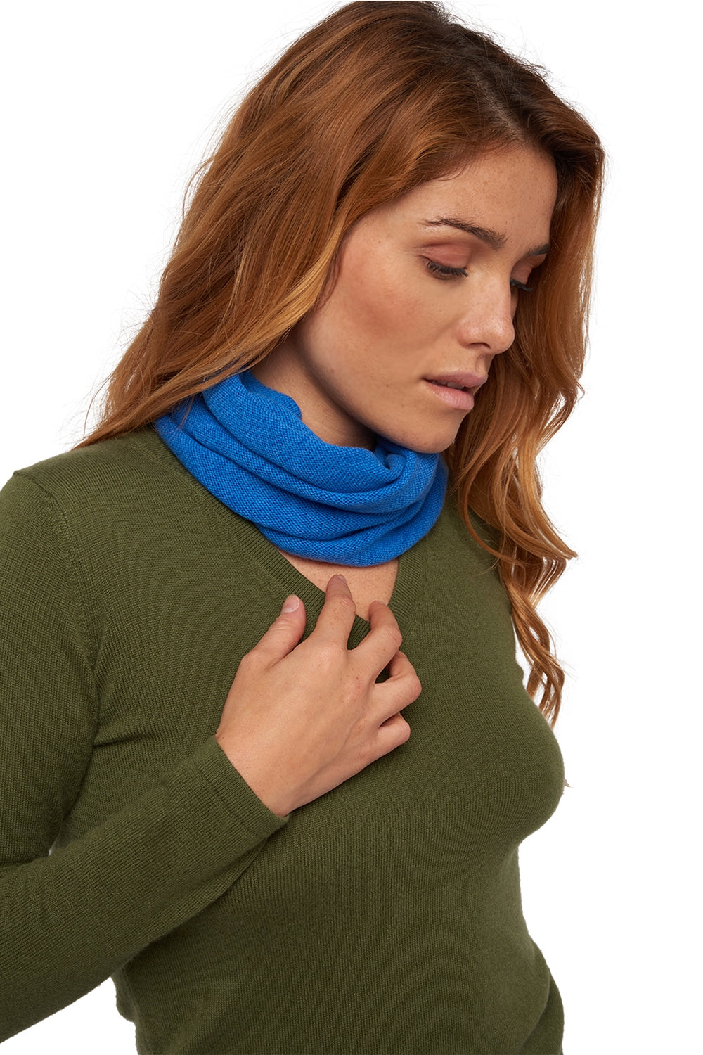 Fraise in kasjmier dames - tetbury blue - Mahogany
