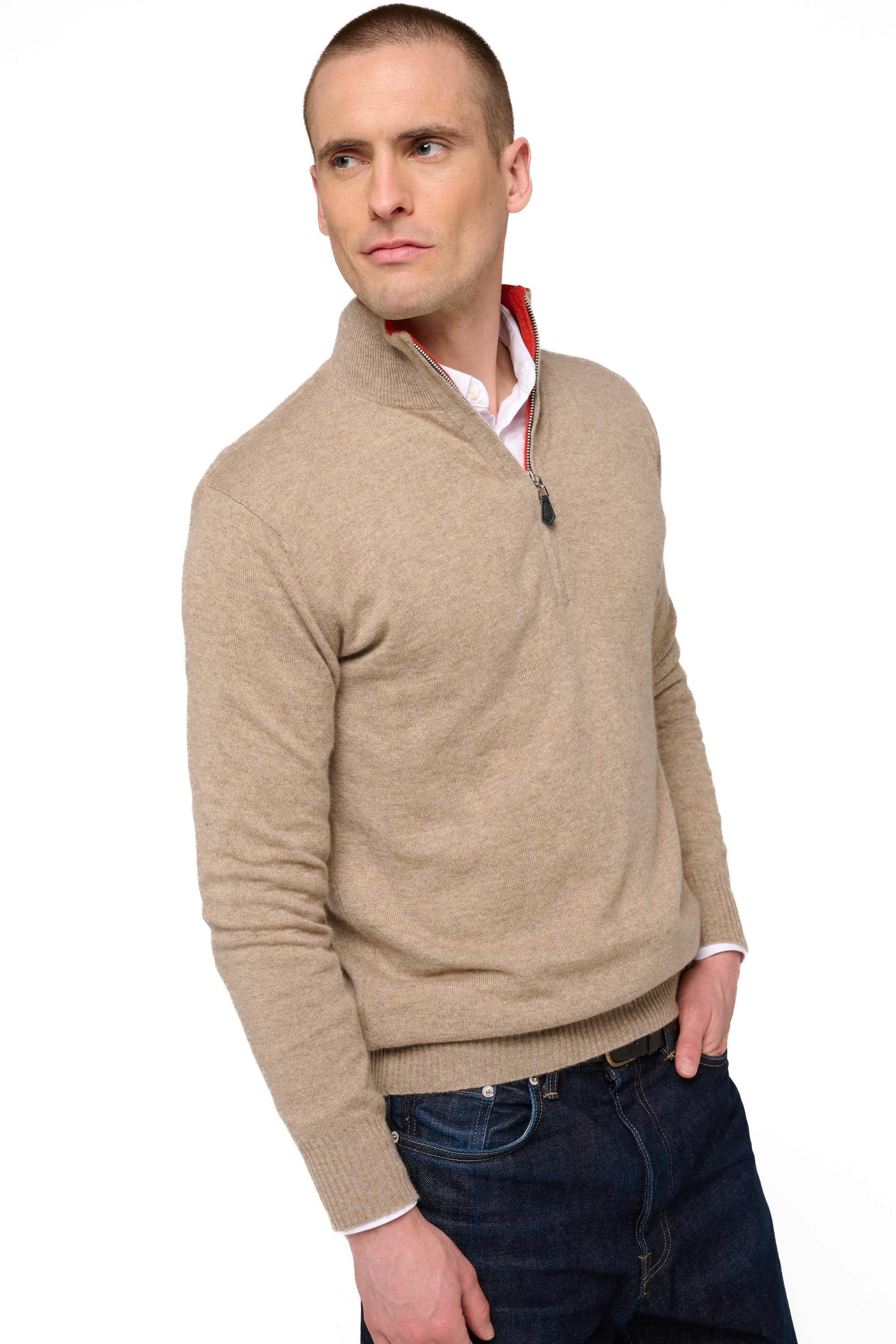 Henri in kasjmier heren - natural brown / paprika - Mahogany