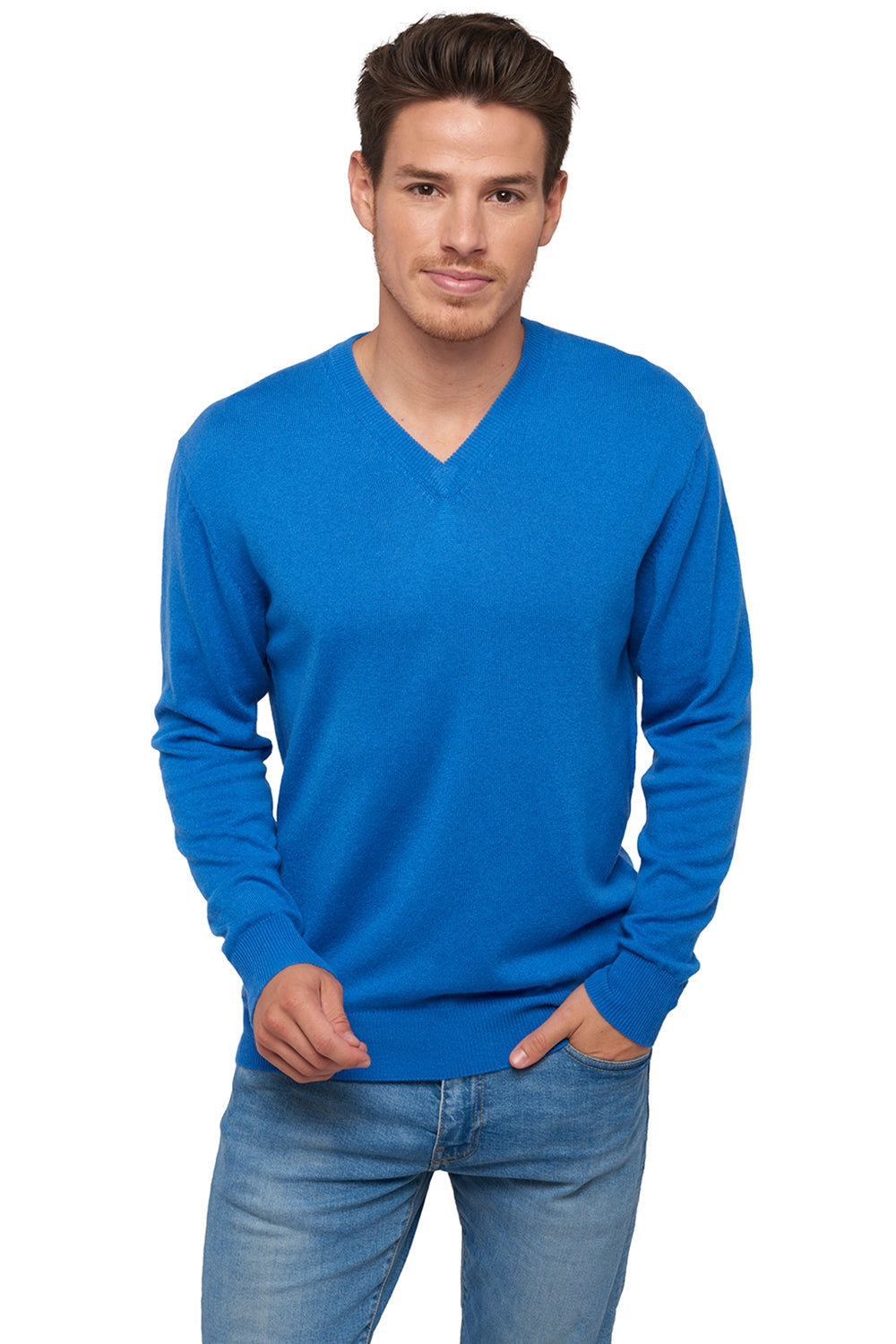 Hippolyte 4F in kasjmier voor heren - tetbury blue - Mahogany