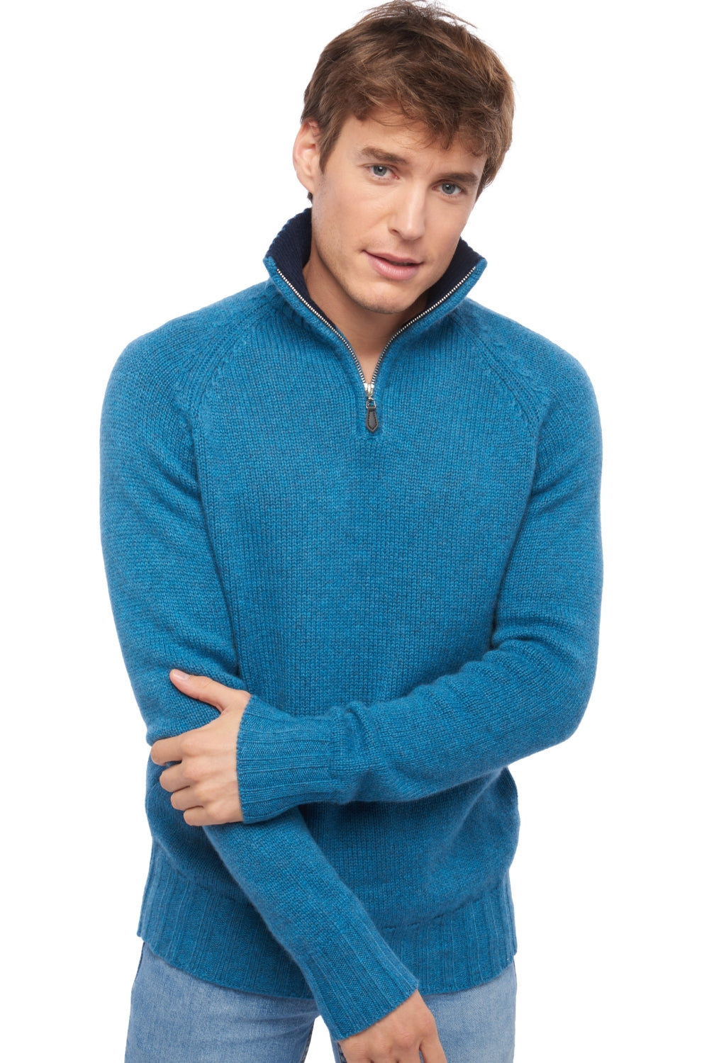 Olivier in kasjmier heren - manor blue / donkermarine - Mahogany