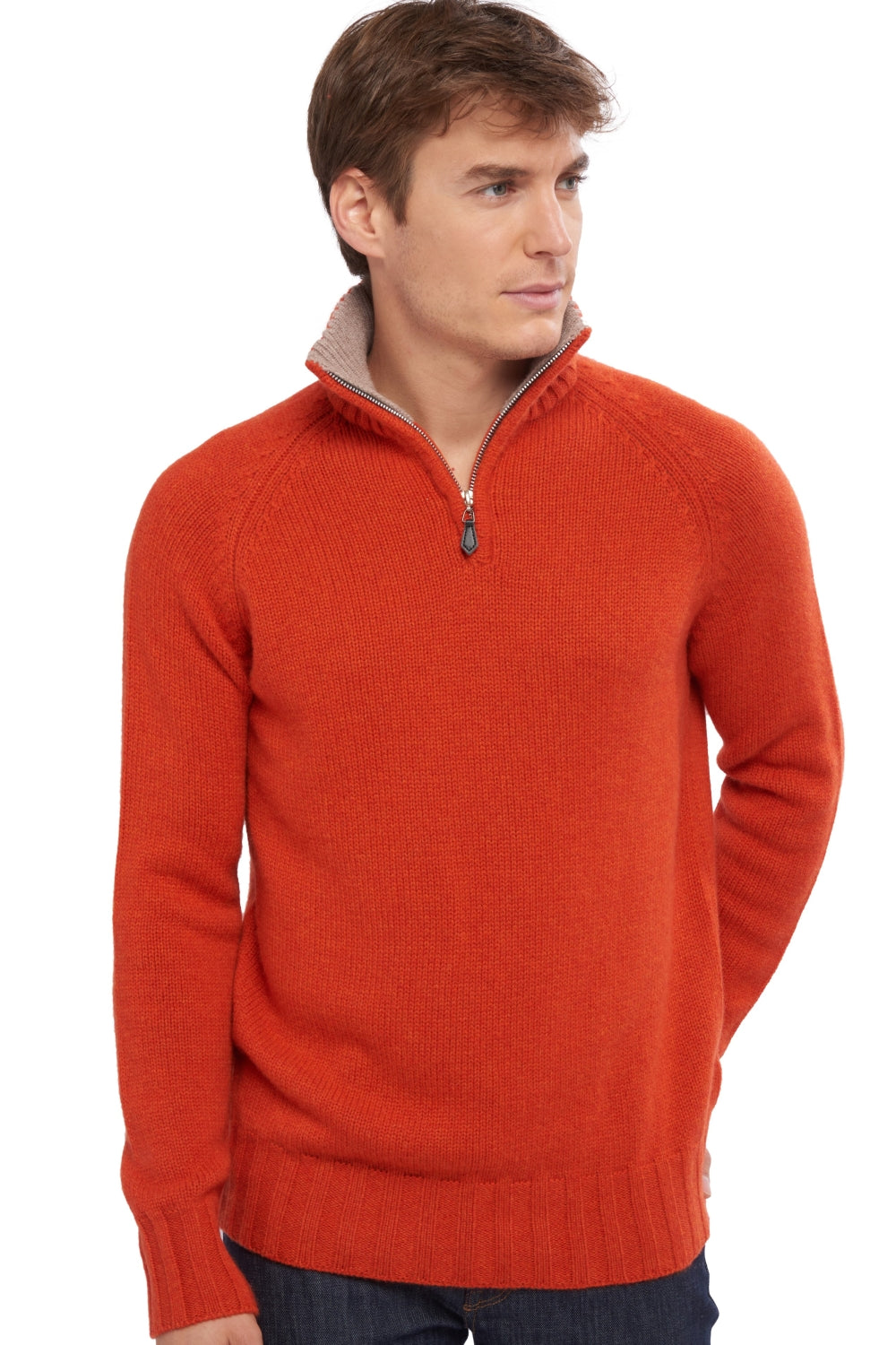Olivier in kasjmier heren - paprika / toast - Mahogany