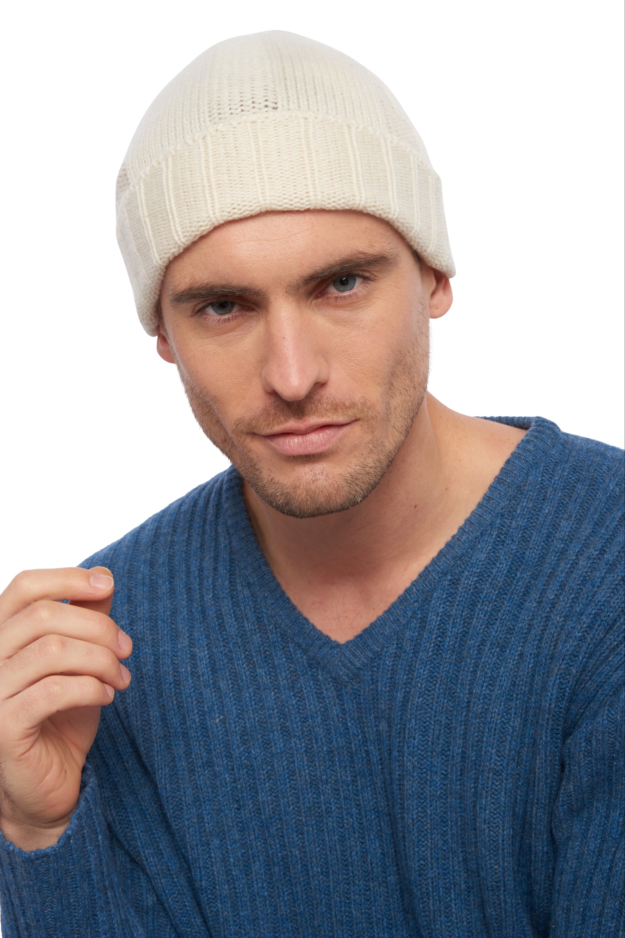 Ted in kasjmier heren - natural ecru - Mahogany