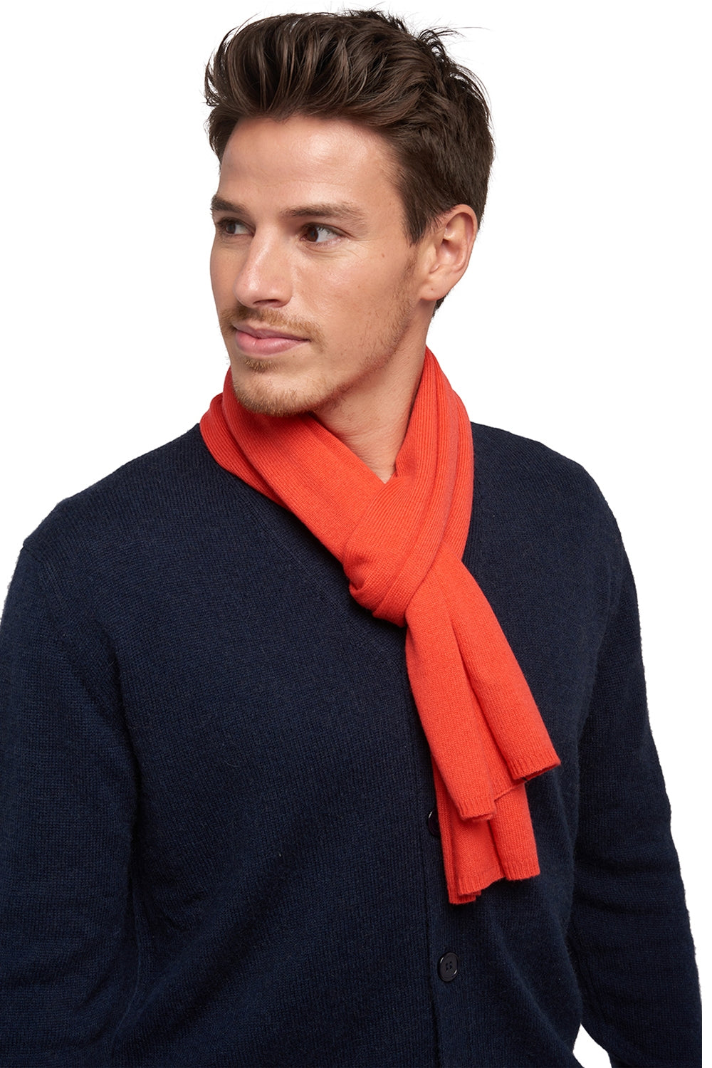 Ozone in gemengd kasjmier - pinkorange - Mahogany