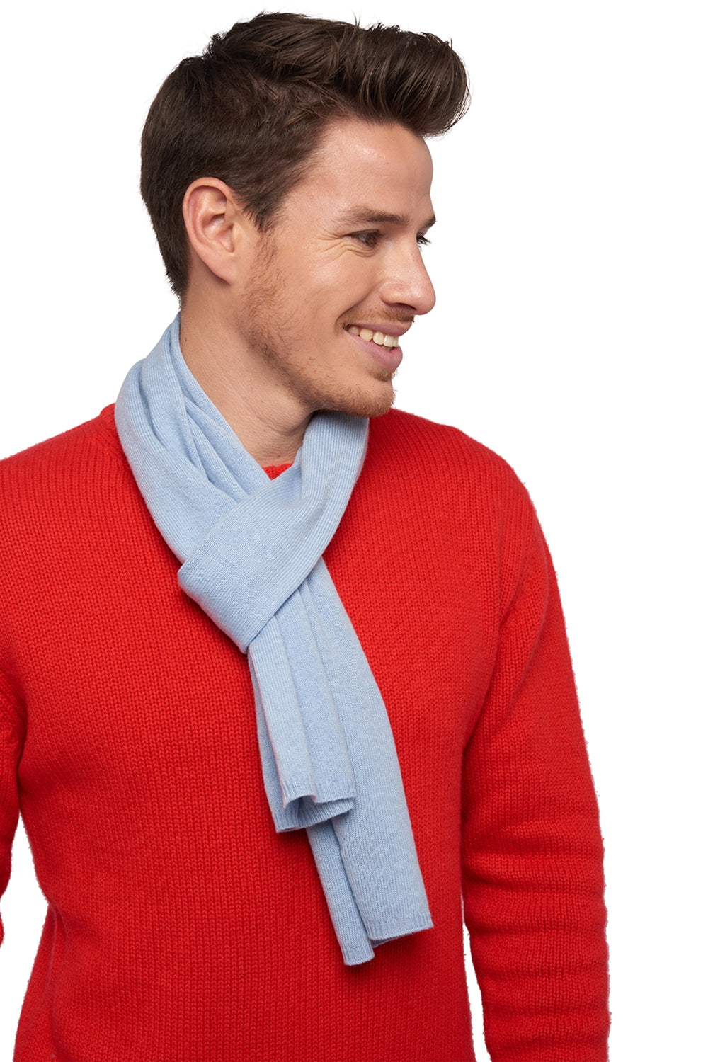Ozone in gemengd kasjmier - sky blue - Mahogany