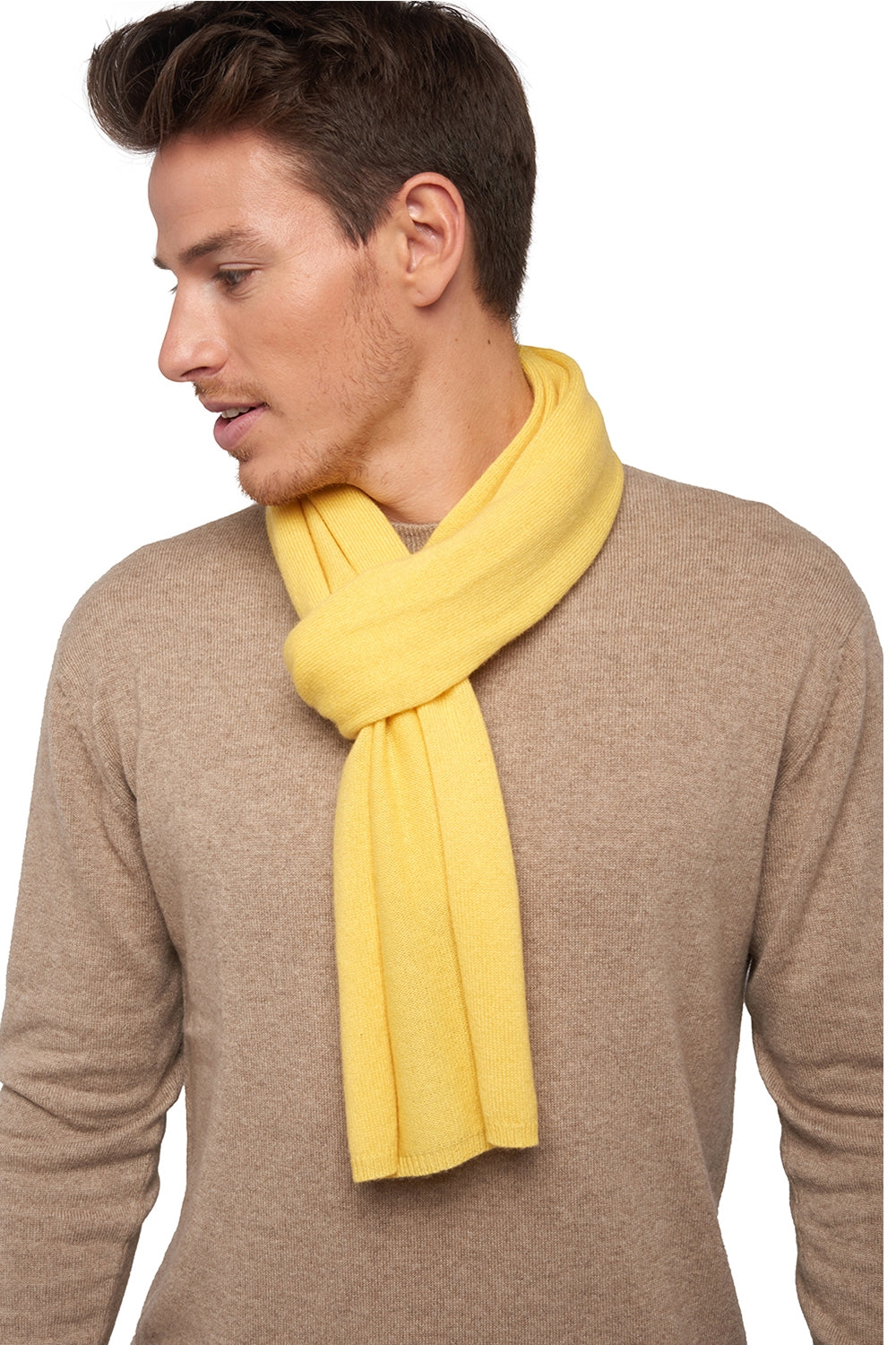 Ozone in gemengd kasjmier - sunny yellow - Mahogany