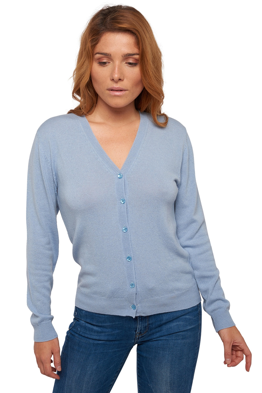 Taline kasjmier damestrui - sky blue - Mahogany