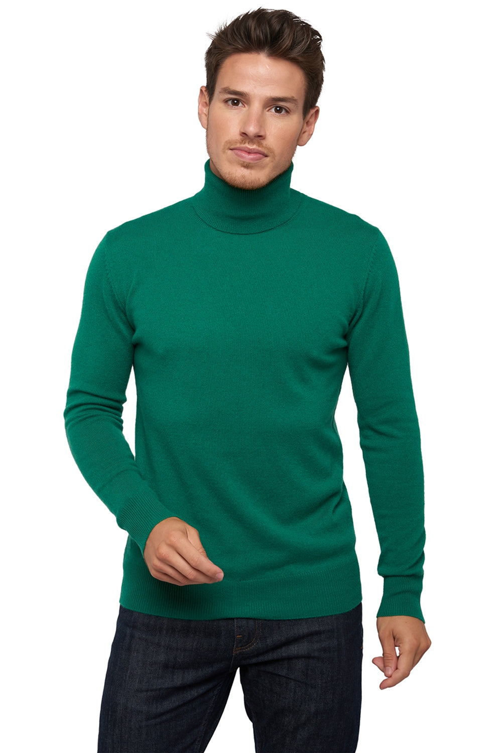 Tarry kasjmier trui heren - green grass - Mahogany